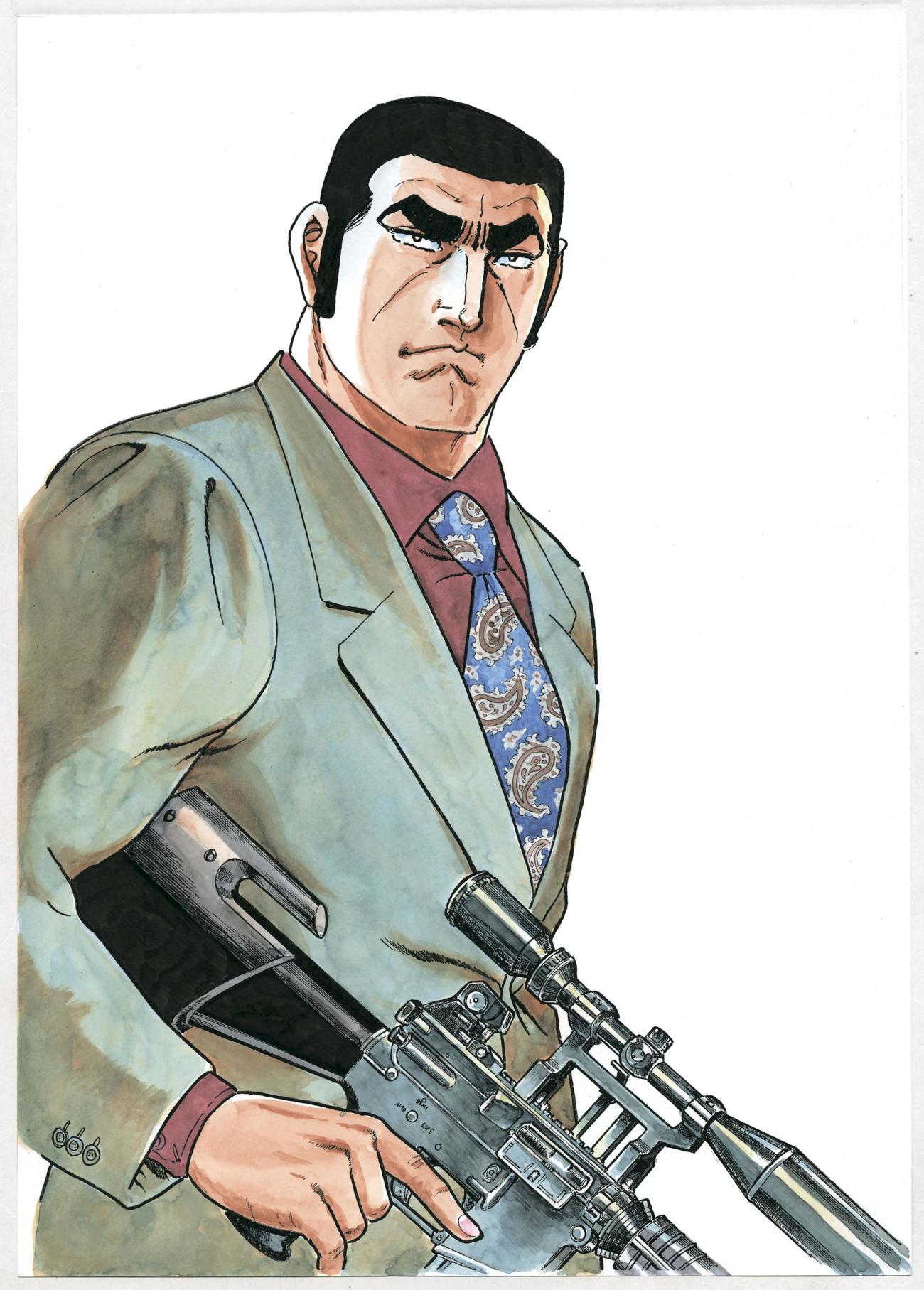 さいとう・たかをさんの代表作「ゴルゴ13」の主人公デューク東郷のイラスト©さいとう・たかを／さいとう・プロダクション／リイド社