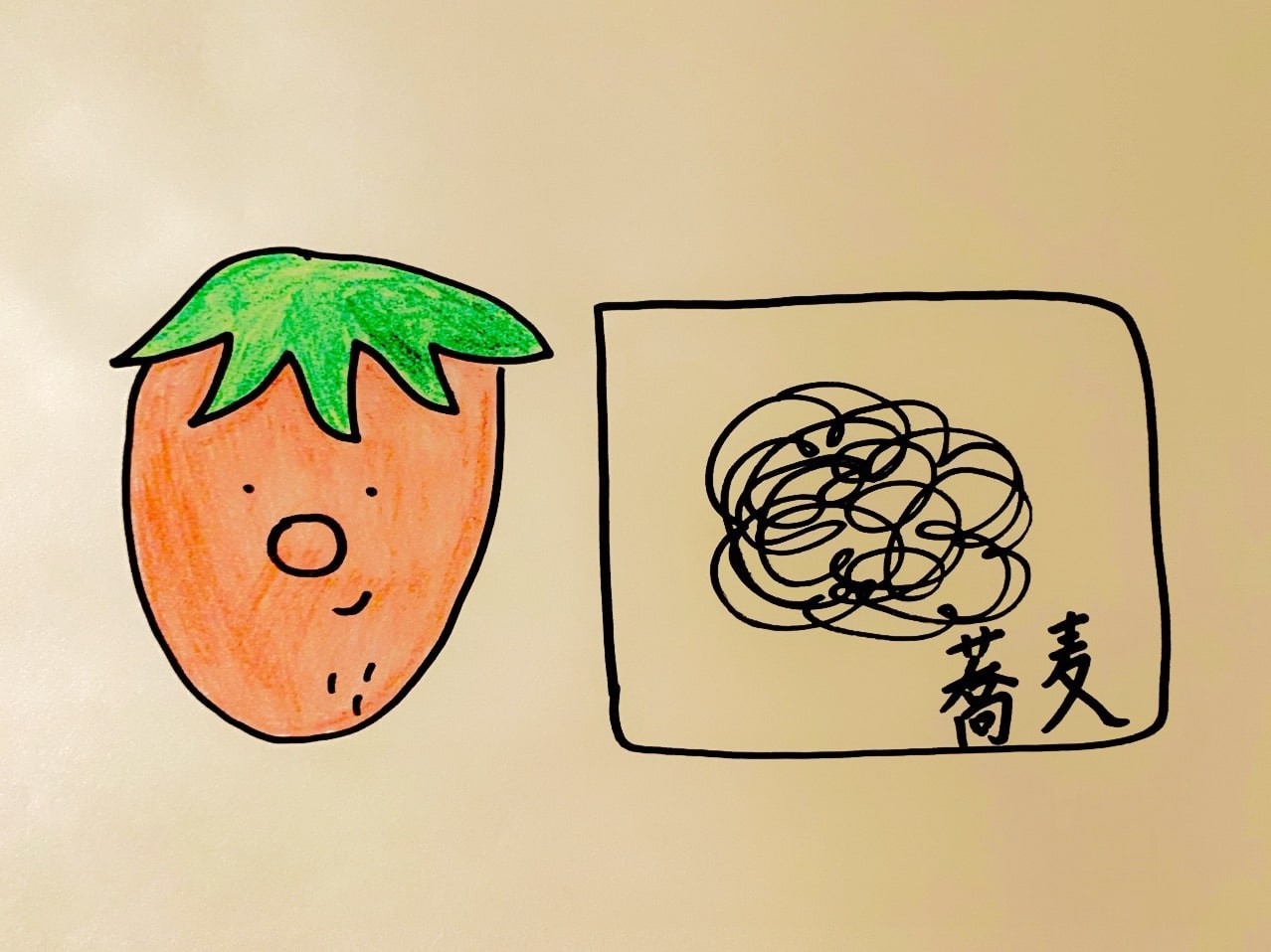 「今泉佑唯のいちご大好きざる蕎麦ブログ」で披露されたいちごと蕎麦のイラスト