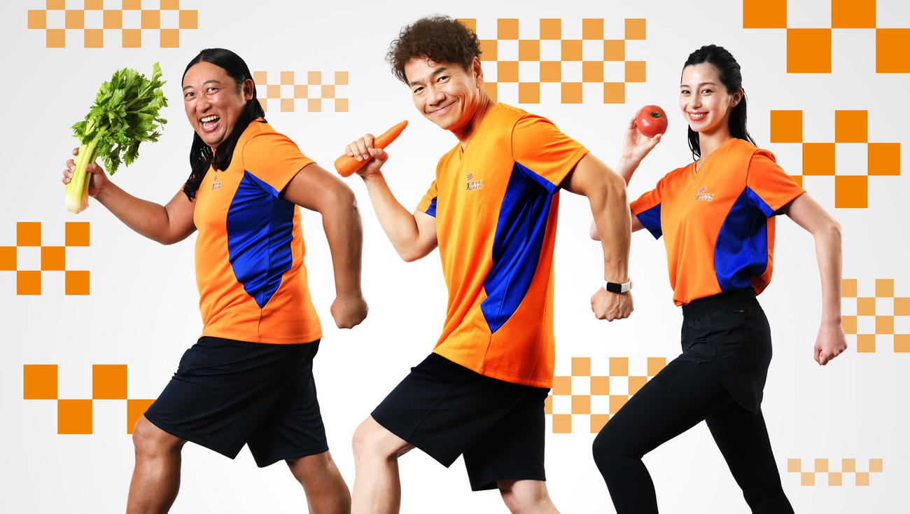 日本テレビが10月30日～11月6日行うキャンペーン企画「カラダWEEK」に参加する、左からロバート秋山竜次、くりぃむしちゅー上田晋也、中条あやみ