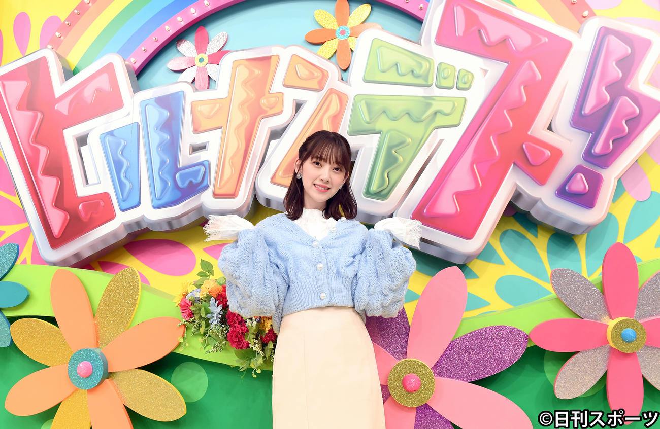 「ヒルナンデス ！ 」水曜シーズンレギュラーに就任し笑顔を見せる堀未央奈（撮影・たえ見朱実）