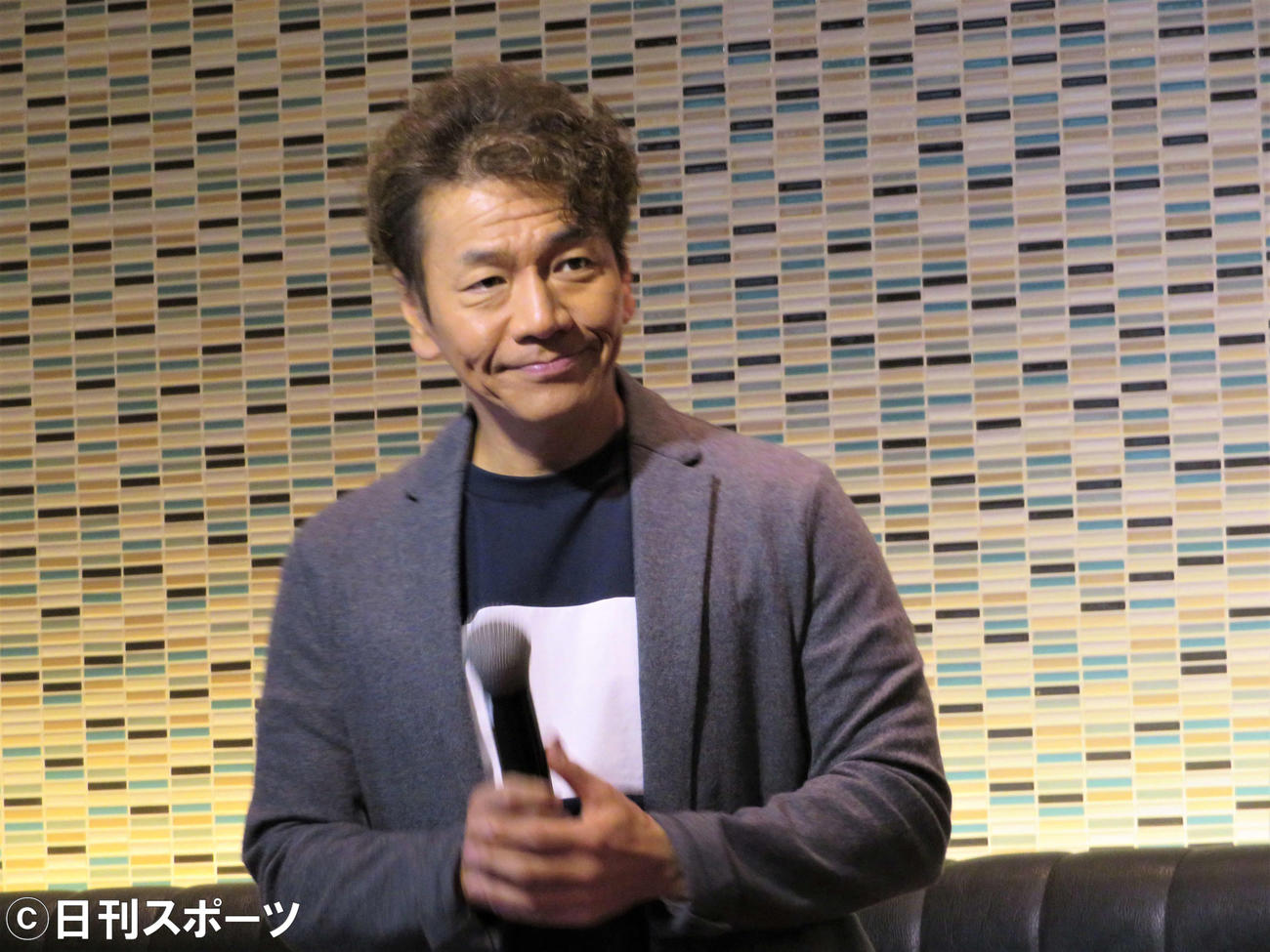 テレビ朝日系バラエティー番組「くりぃむナンタラ」の記者会見に出席した上田晋也（撮影・三須佳夏）