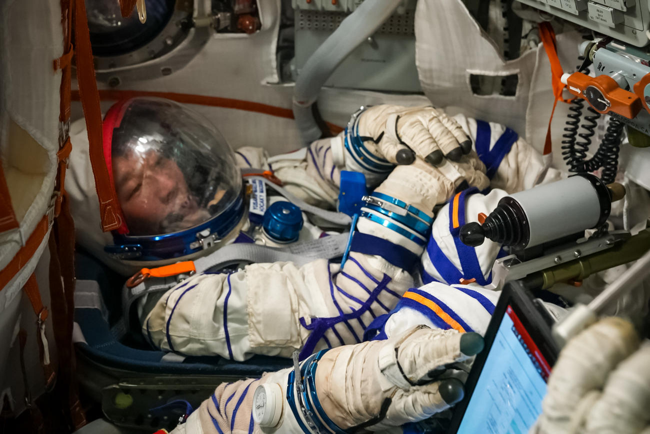 ガガーリン宇宙飛行士訓練センターで、メディア向けに宇宙飛行士訓練の様子を初公開した前澤友作氏（C)Yusaku Maezawa