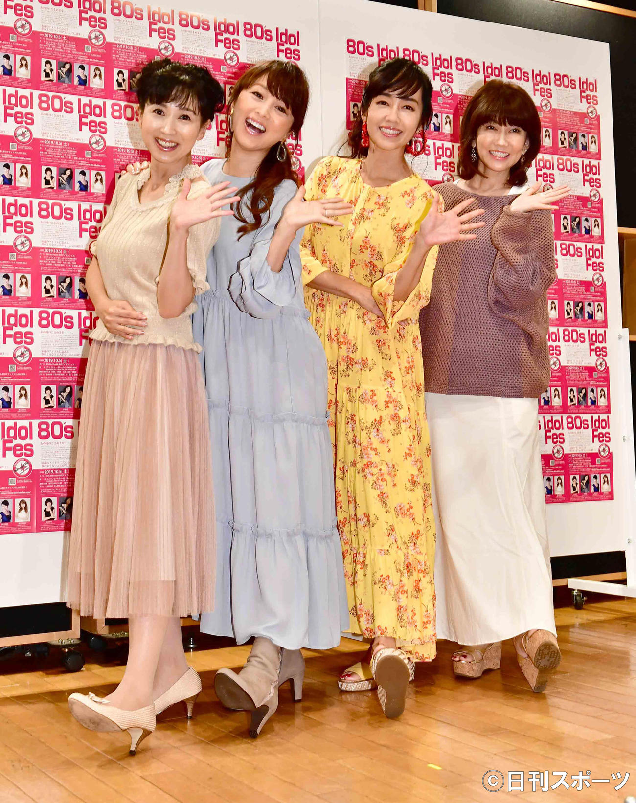 左から西村知美、渡辺美奈代、早見優、松本伊代（2019年9月撮影）