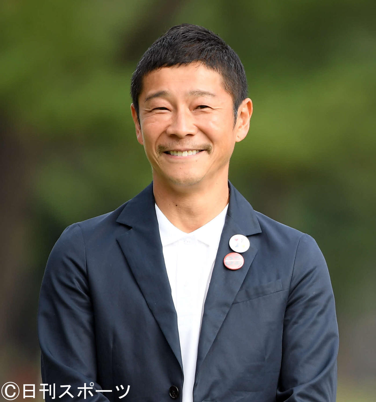 ZOZOチャンピオンシップの表彰式に出席した前澤友作大会名誉会長＝2019年10月28日
