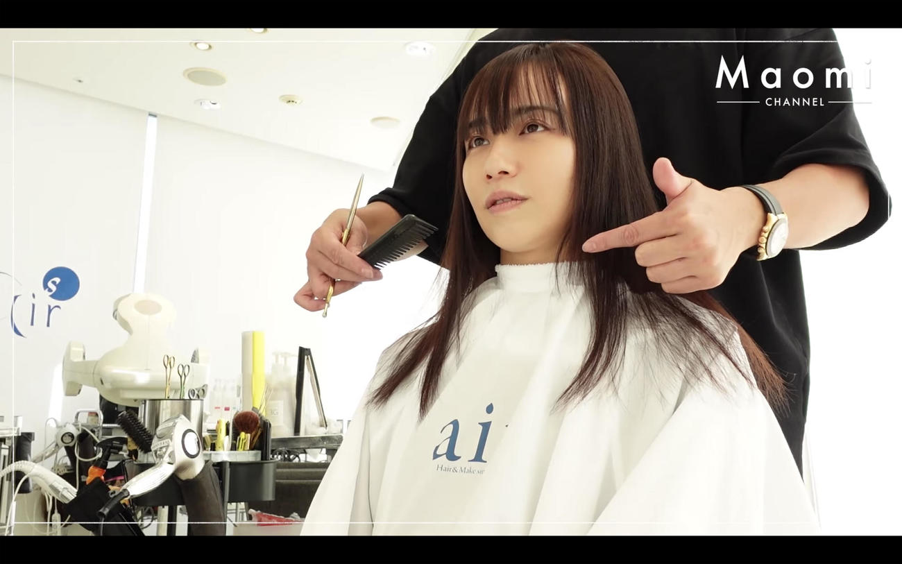 YouTubeでヘアカットを公開した優木まおみ