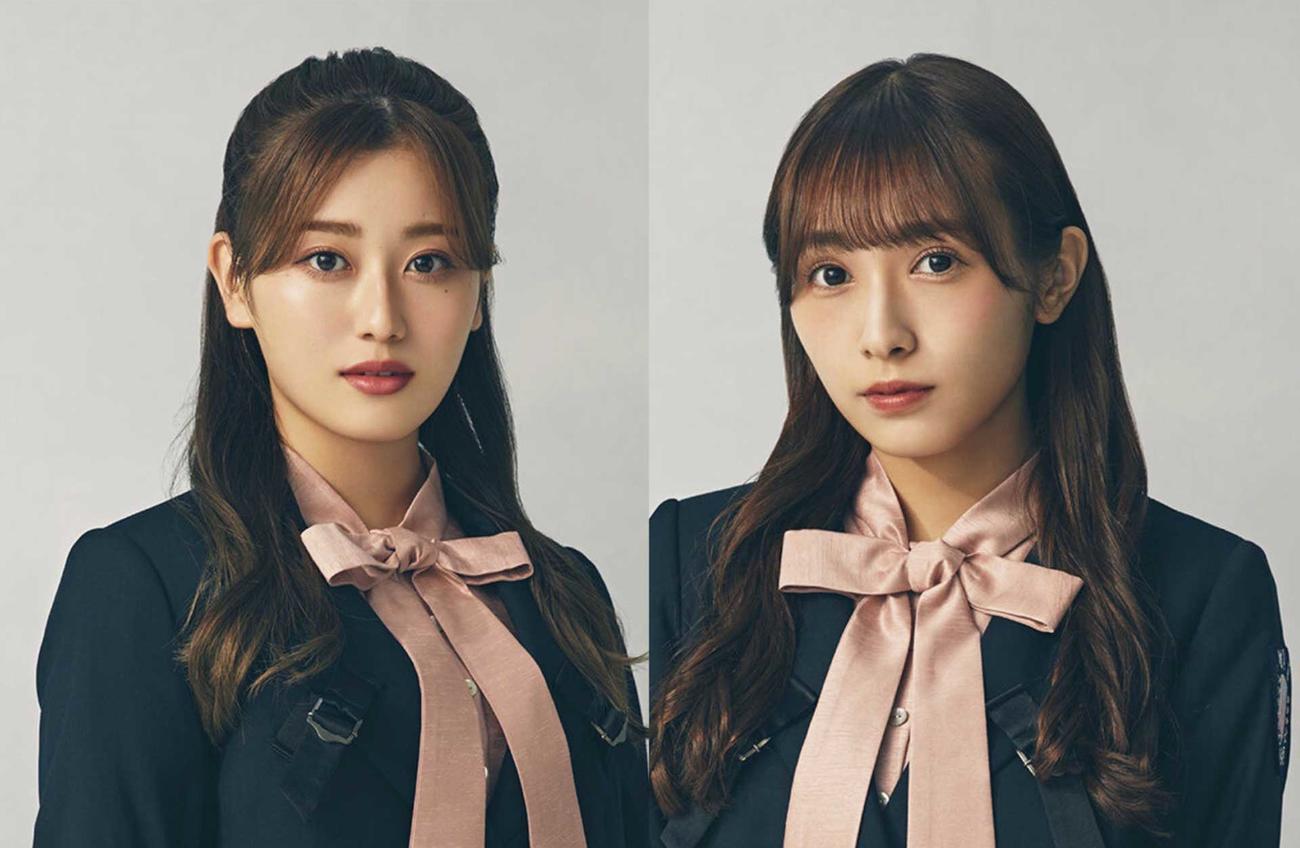 櫻坂一期生の守屋茜(左)と渡辺梨加