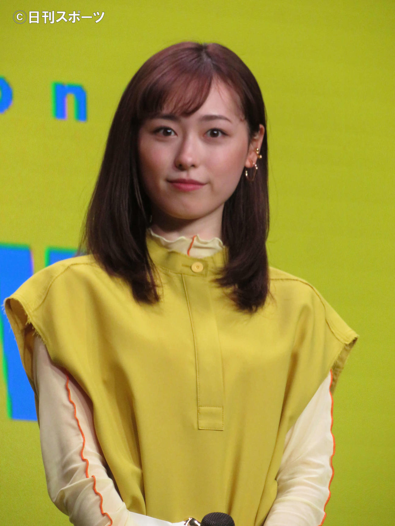 アニメ映画「アイの歌声を聴かせて」公開直前イベントに登壇した福原遥（撮影・村上幸将）
