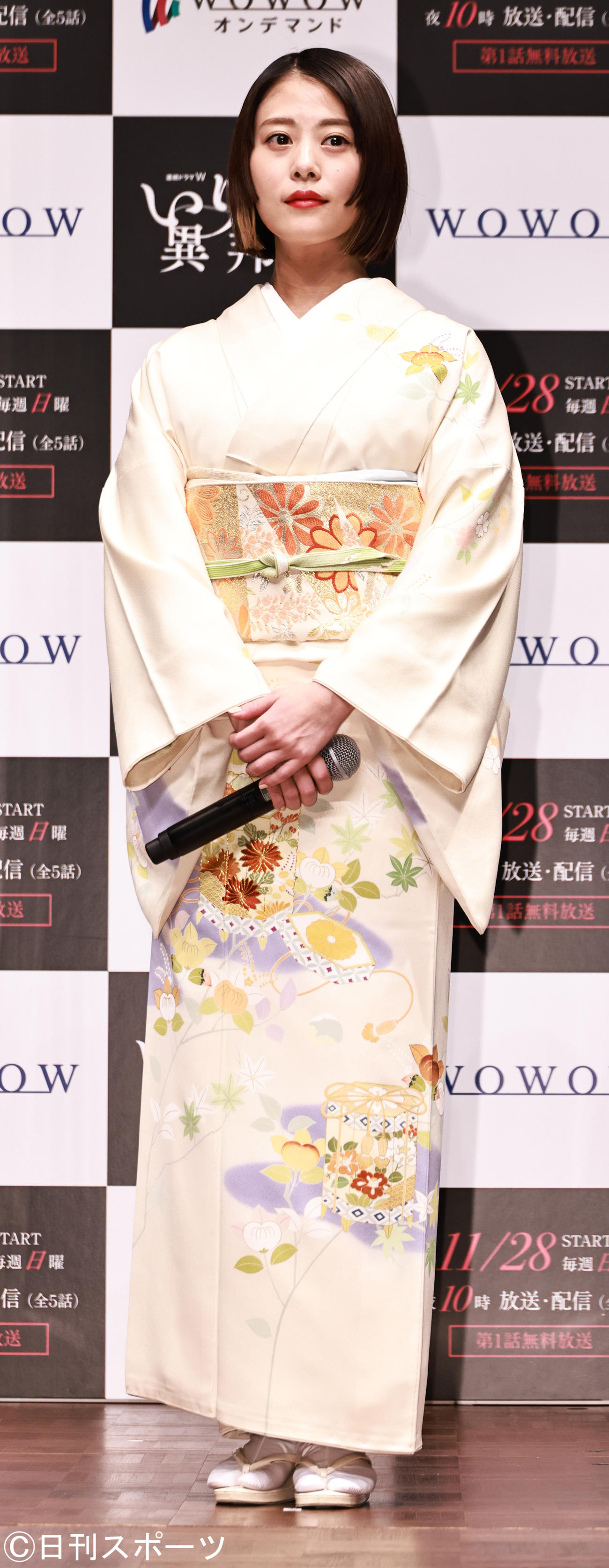 「連続ドラマW　いりびとー異邦人ー」完成報告会で和装を披露した高畑充希（撮影・中島郁夫）