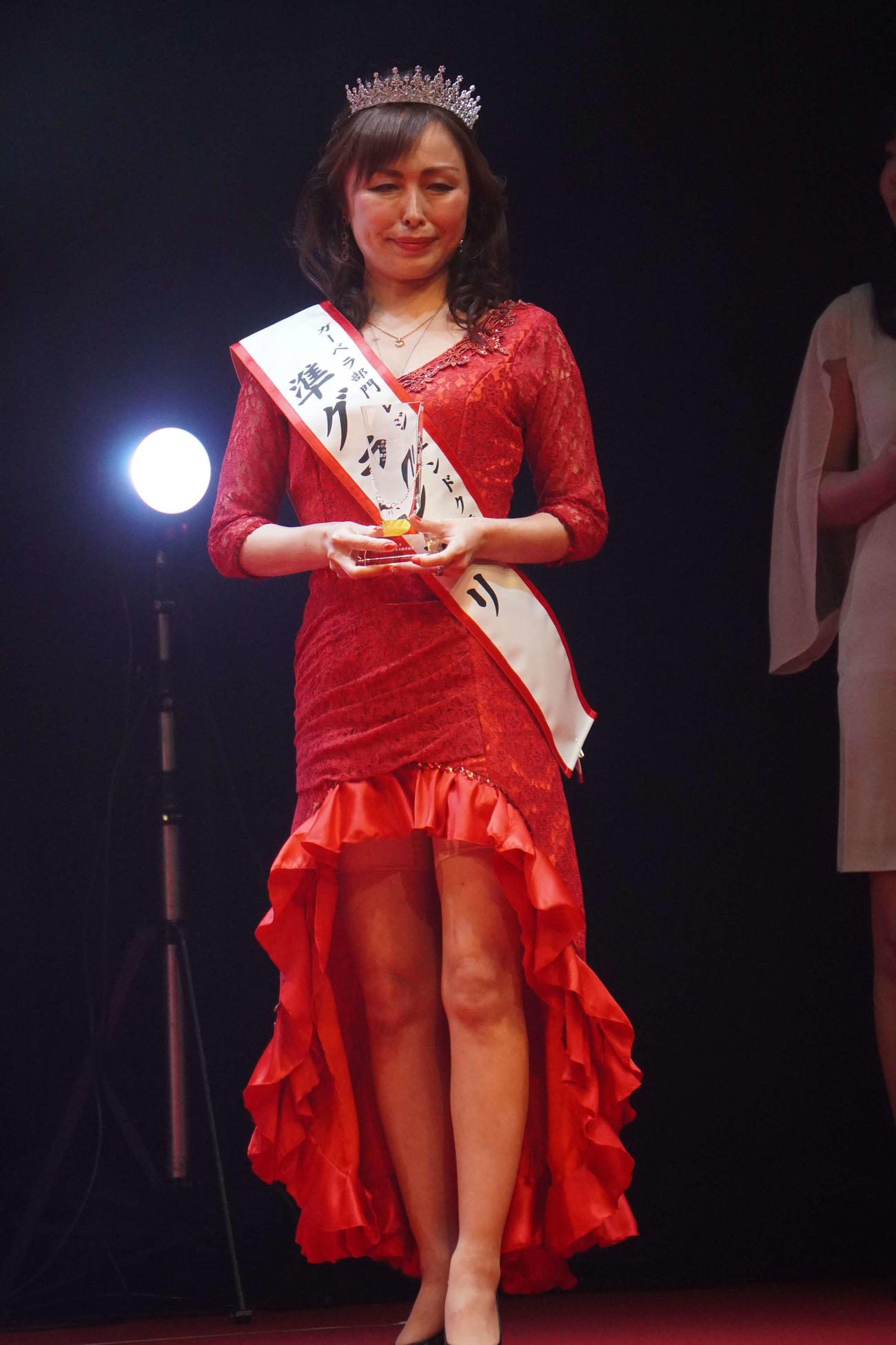 ガーベラ部門レジェンドクラス（業界歴10年以上）で準グランプリの純子さん（撮影・沢田直人）