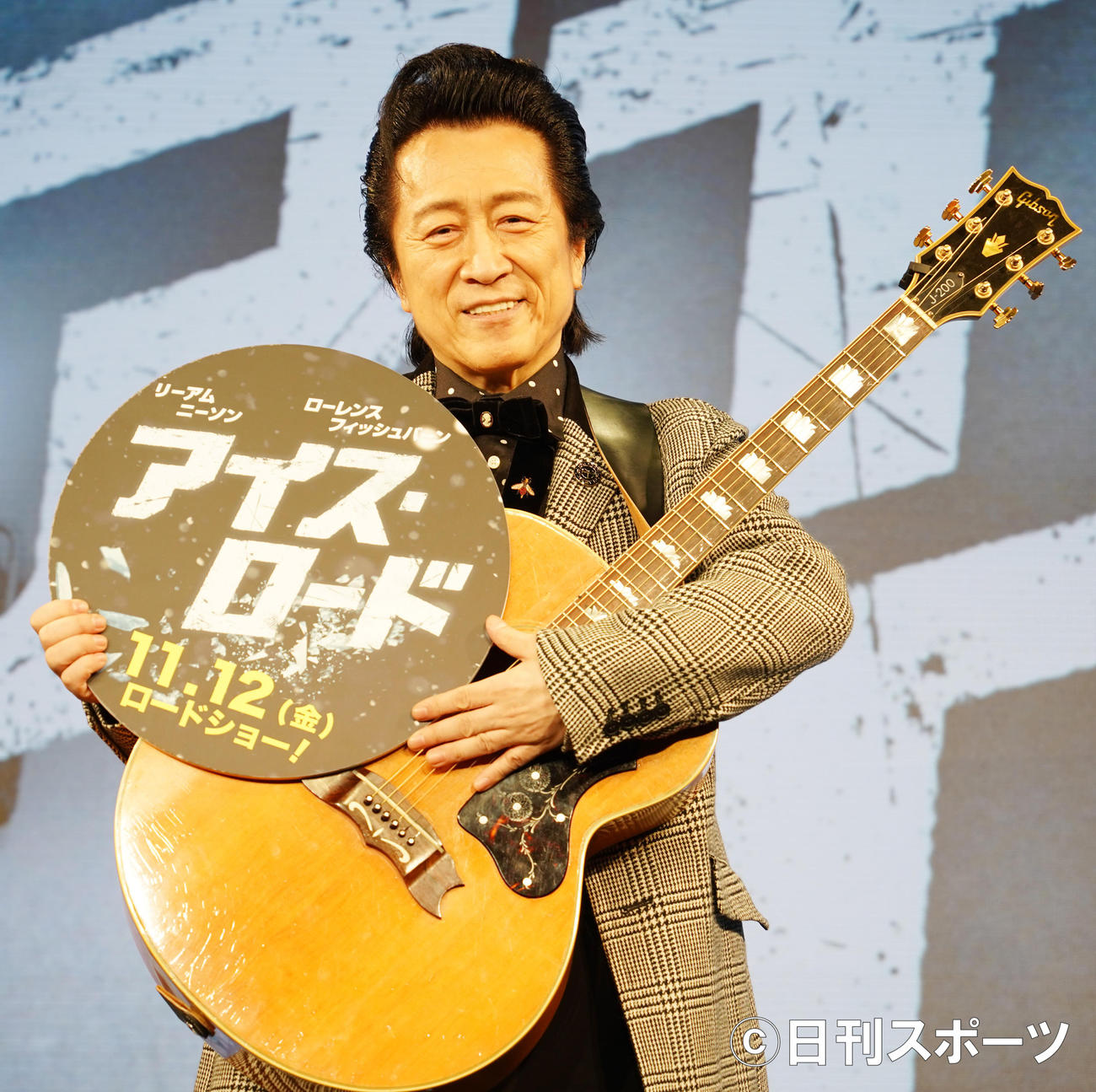 映画「アイス・ロード」公開記念イベントに登壇した、高橋ジョージ（撮影・佐藤勝亮）
