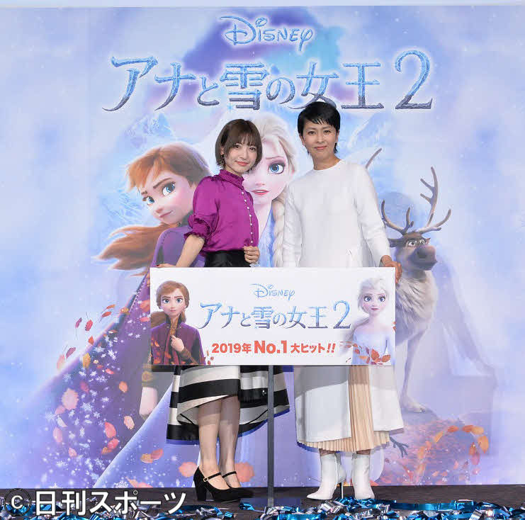 神田沙也加と松たか子（2019年12月撮影）