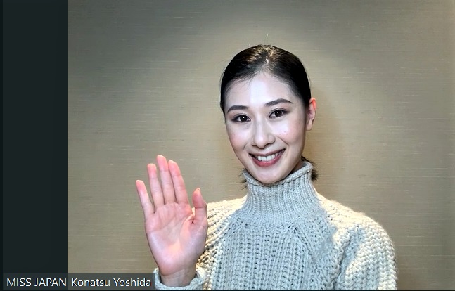 オンラインでの取材に応じるミス・アース・ジャパンの吉田さん
