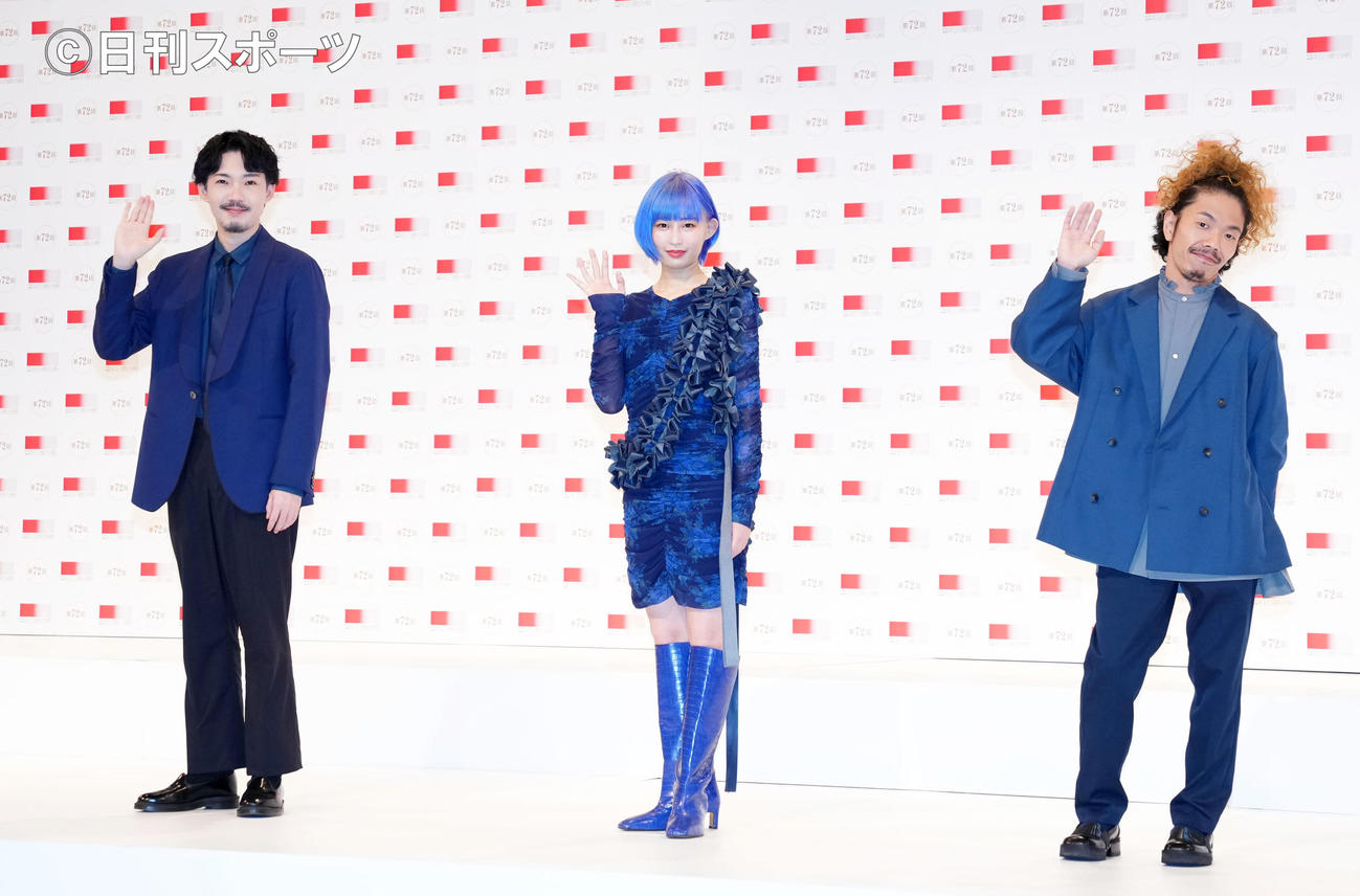 紅白歌合戦初出場が決まり笑顔を見せるAwesome City Club（撮影・横山健太）