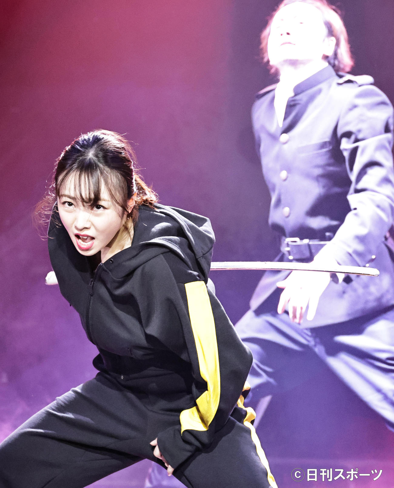 舞台「修羅雪姫」で熱演する今泉佑唯（撮影・中島郁夫）