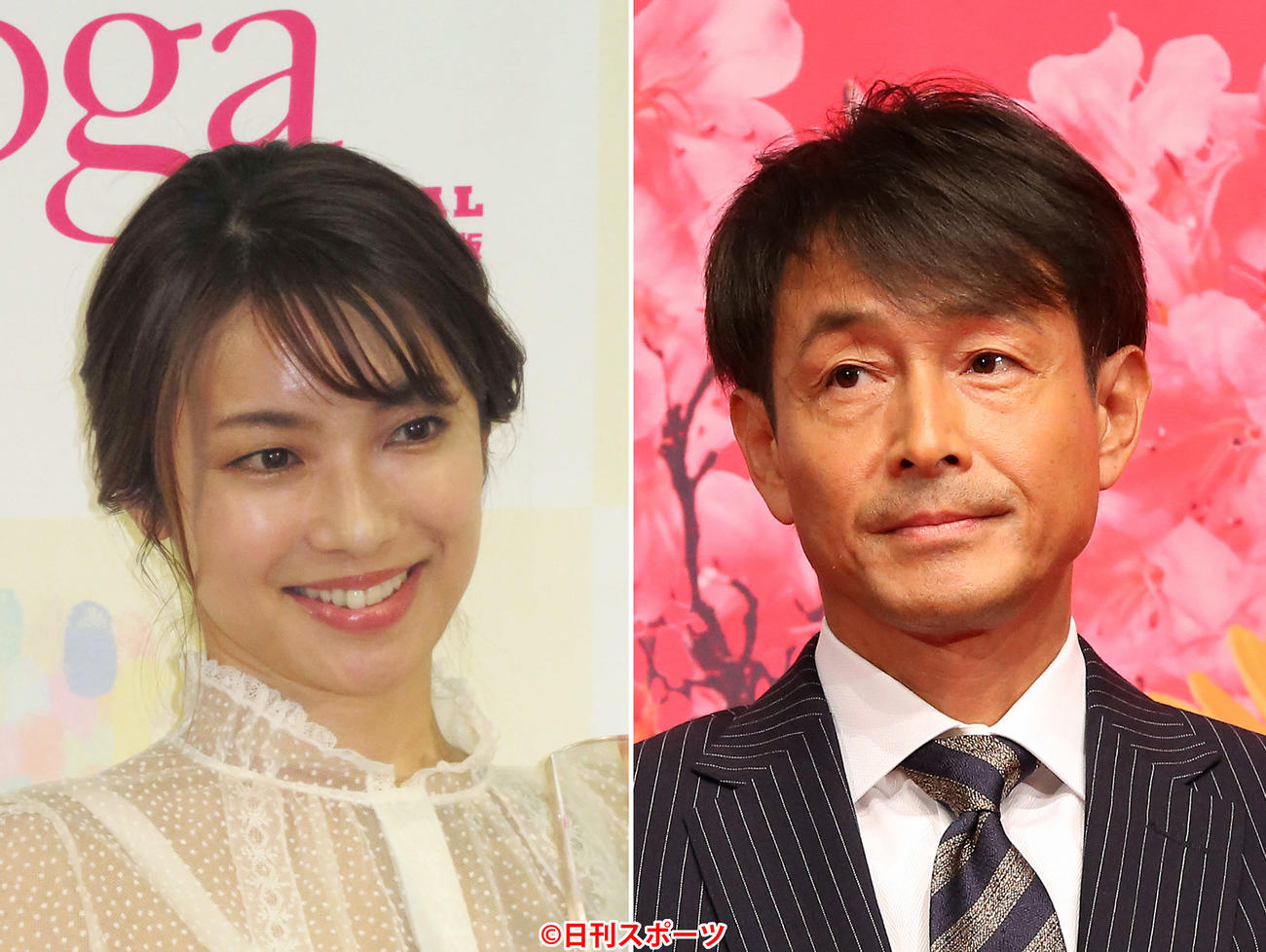 吉田栄作（右）と内山理名