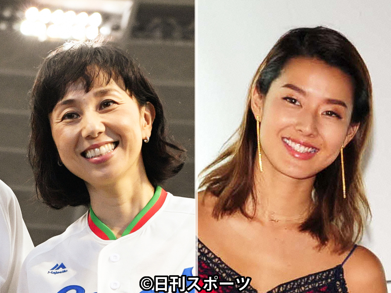 東尾理子（左）とすみれ
