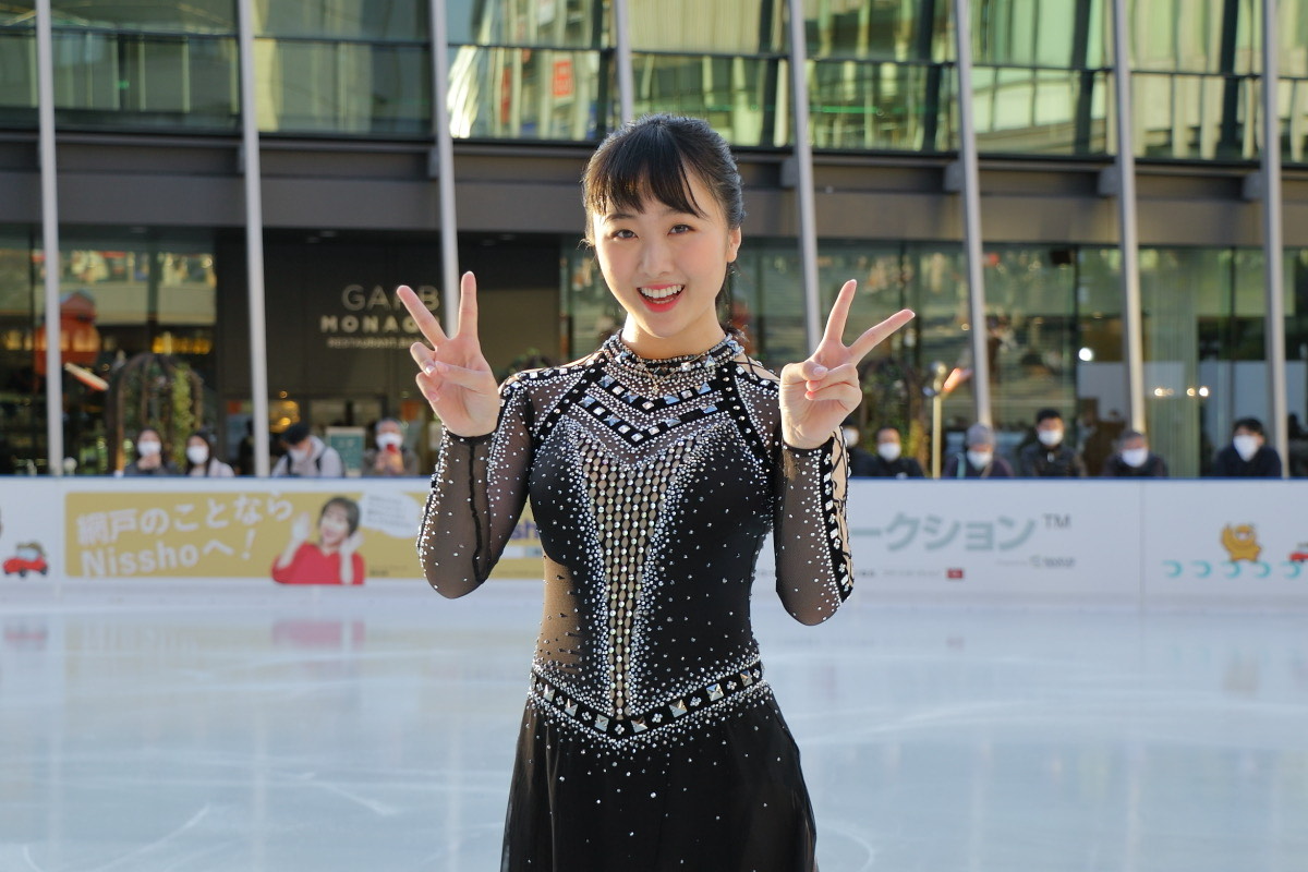 今年で8年目の「ウメダ☆アイスリンク　つるんつるん」リンク開きに出席した本田望結