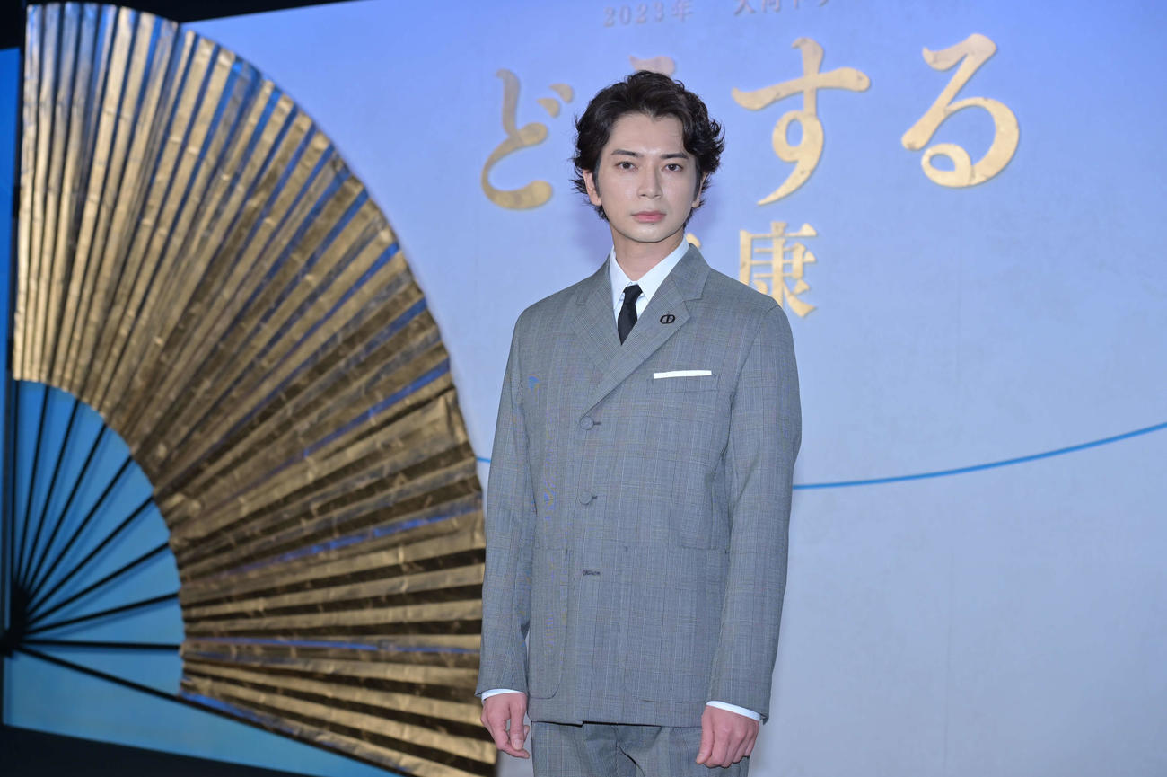 NHK大河ドラマ「どうする家康」の出演者発表会見に出席した松本潤