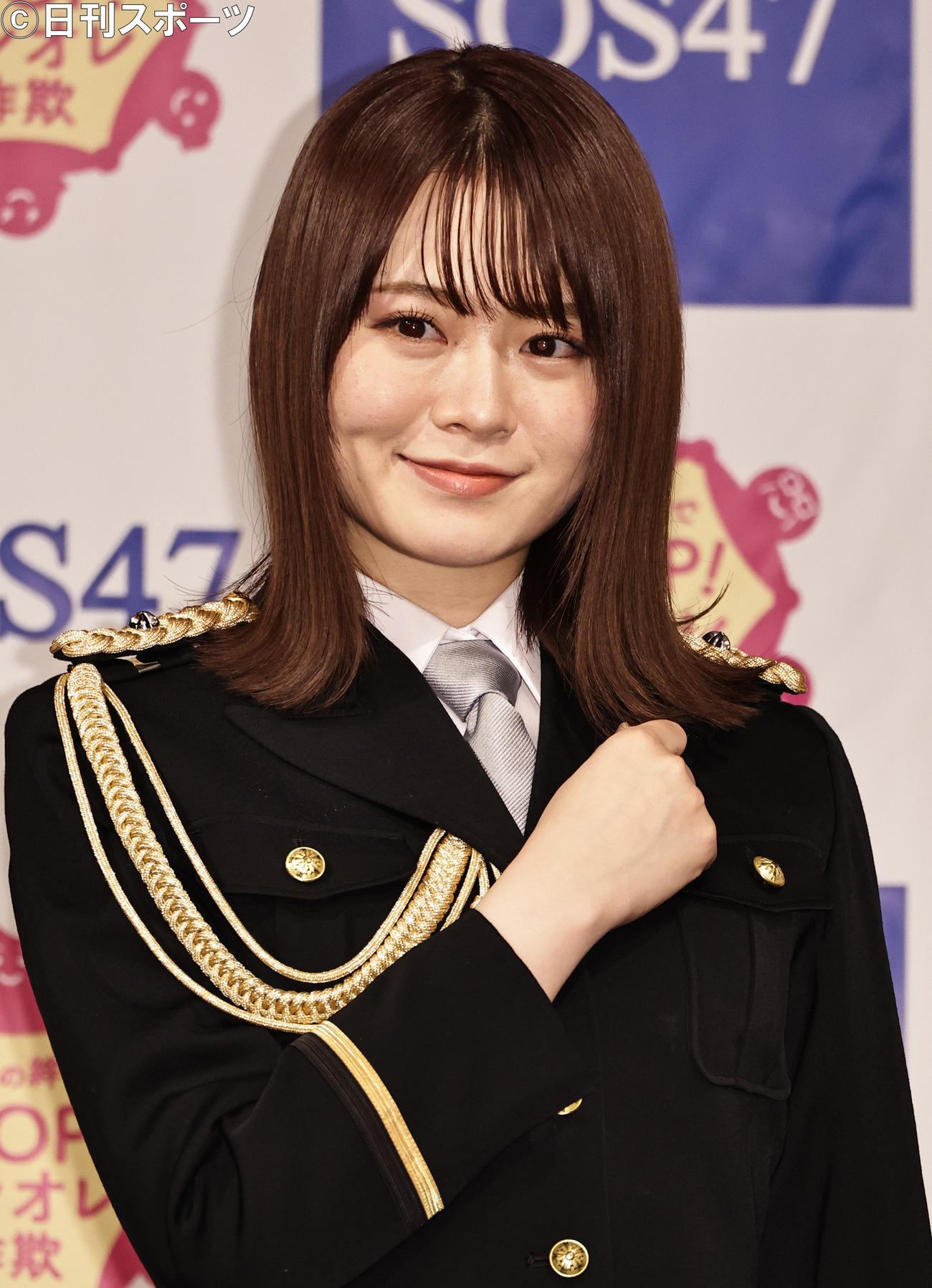 「ストップ・オレオレ詐欺47～家族の絆作戦～」プロジェクトチームのメンバーの乃木坂46山崎怜奈（撮影・中島郁夫）