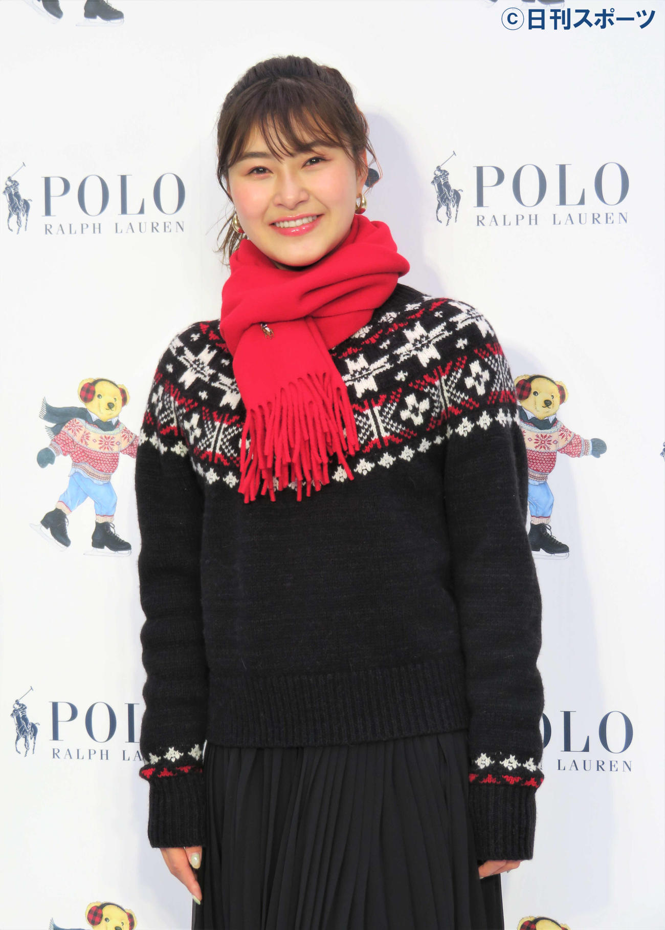 「ラルフローレン　スケートリンク」のプレスイベントに登壇した村上佳菜子（撮影・三須佳夏）