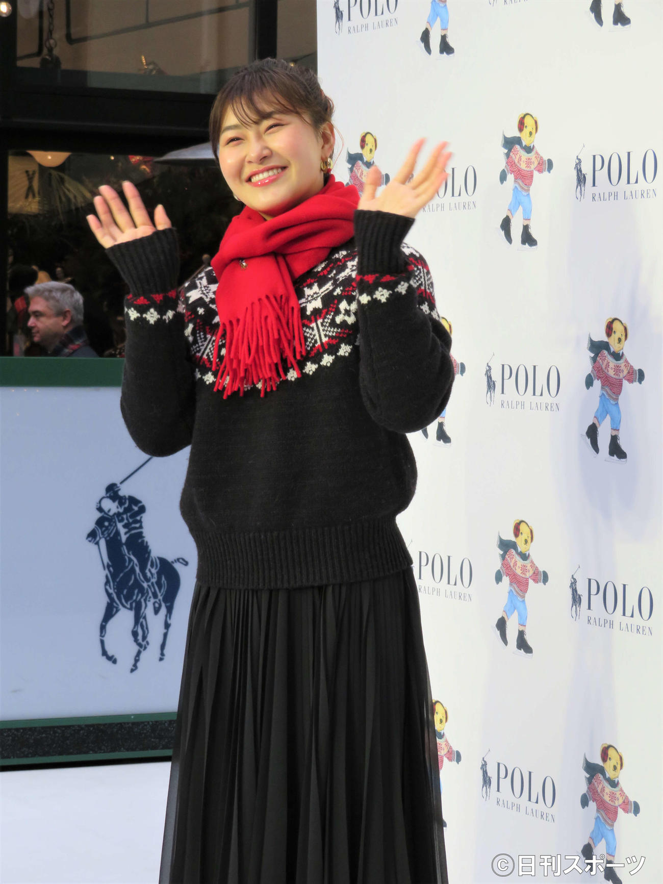 「ラルフローレン　スケートリンク」のプレスイベントに登壇した村上佳菜子（撮影・三須佳夏）