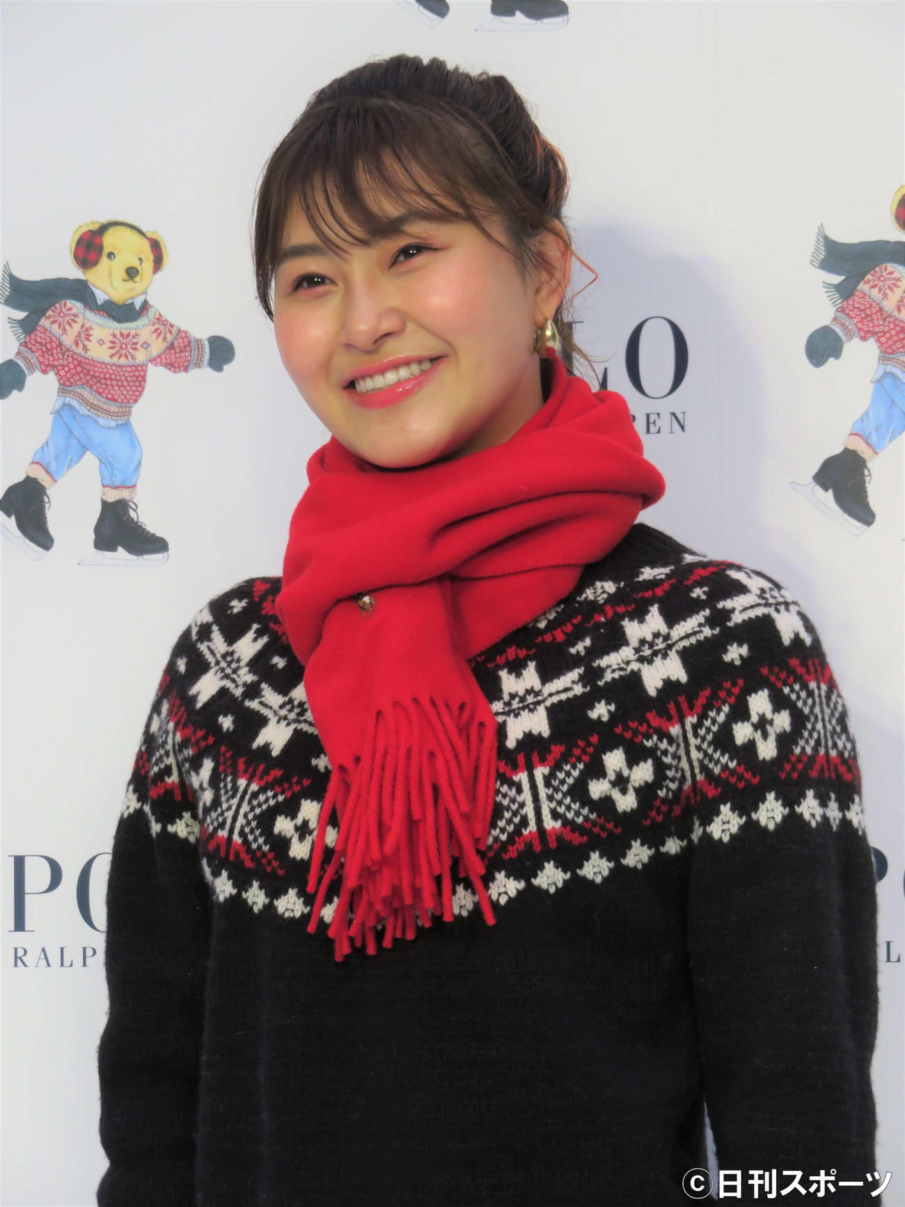 「ラルフローレン　スケートリンク」のプレスイベントに登壇した村上佳菜子（撮影・三須佳夏）
