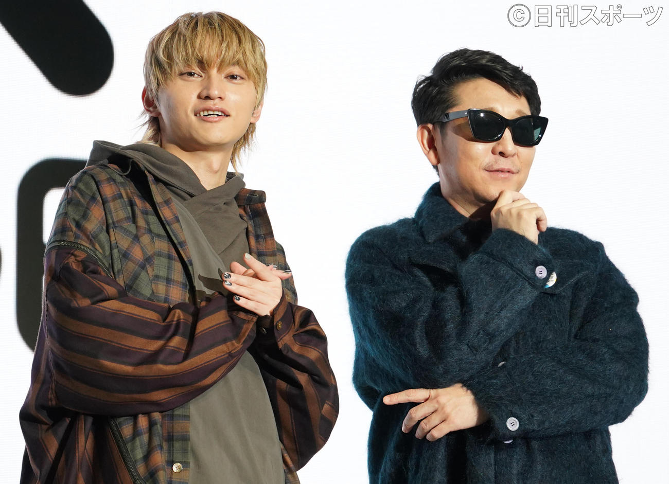 新プロジェクト「NEX STAGE」の発表会に出席したSKY－HI（左）と☆Taku Takahashi（撮影・佐藤勝亮）