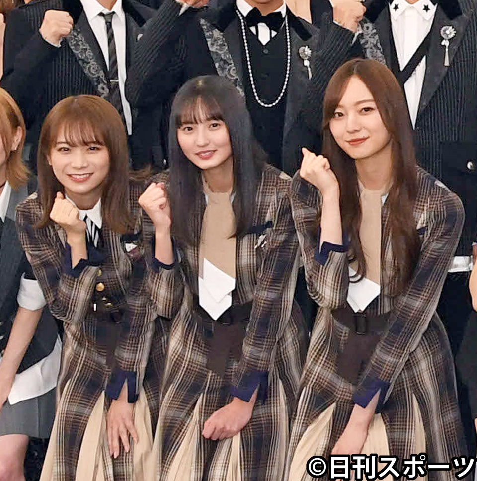 左から乃木坂46の秋元真夏、遠藤さくら、梅澤美波（撮影・たえ見朱実）