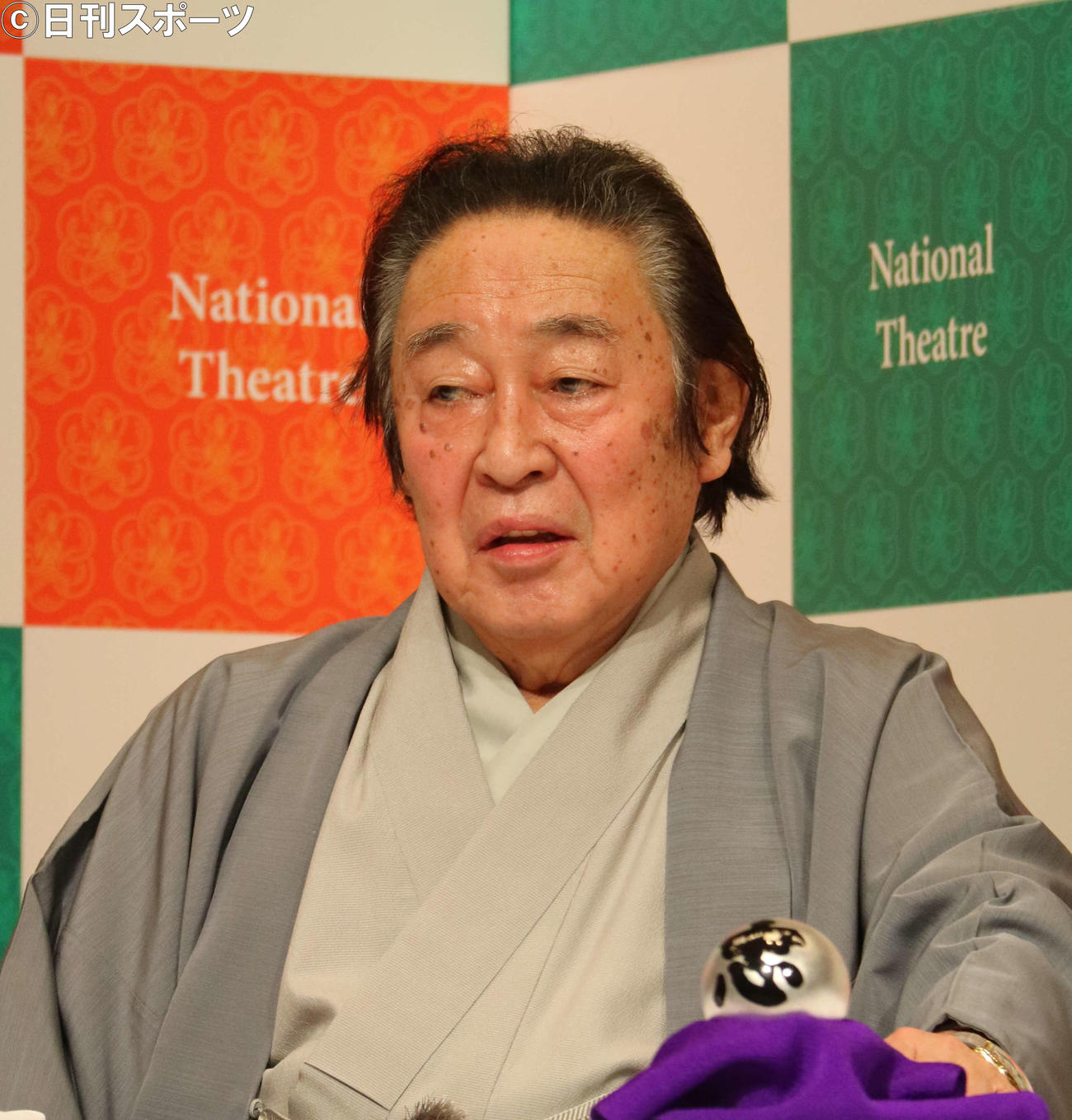 「通し狂言　南総里見八犬伝」取材会に出席した尾上菊五郎（撮影・小林千穂）