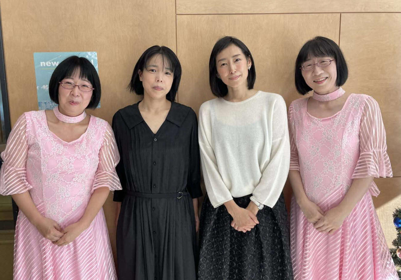 ラジオ番組で共演した左から木村美穂、安藤玉恵、木村多江、渡辺江里子（文化放送提供）