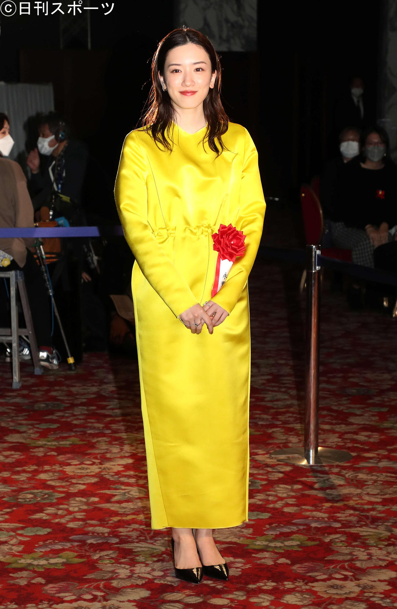表彰式に臨む永野芽郁（撮影・鈴木正人）