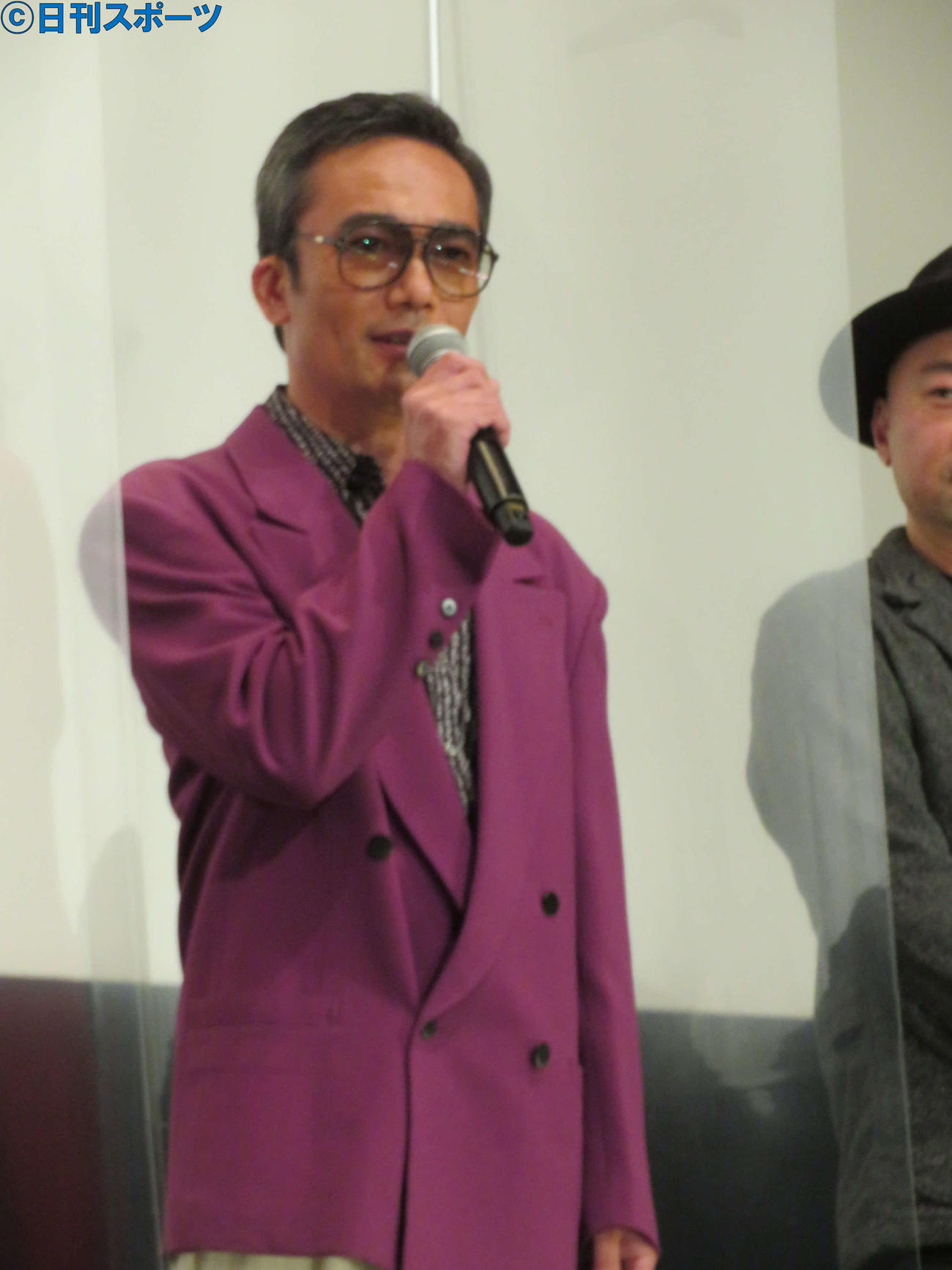 映画「雨に叫べば」プレミア上映会に登壇した高橋和也（撮影・村上幸将）