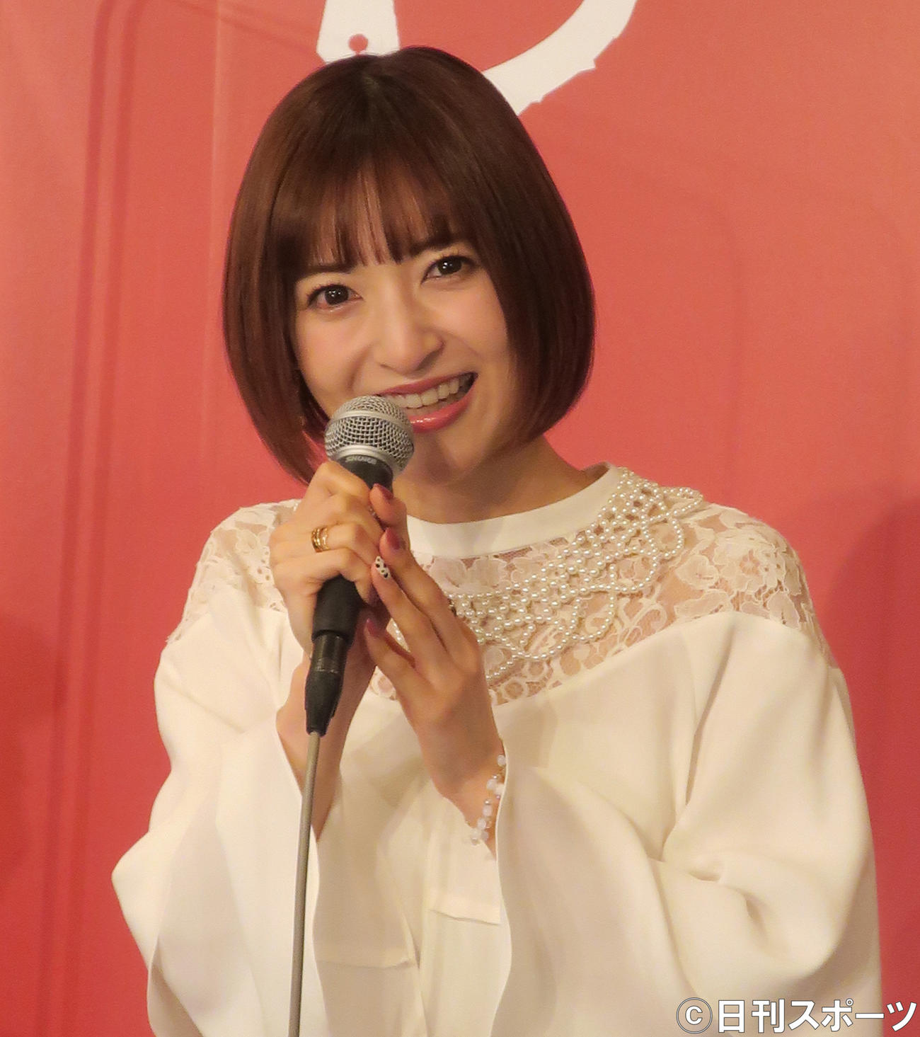 舞台「ローズのジレンマ」制作発表会で抱負を語る神田沙也加さん（2021年1月撮影）