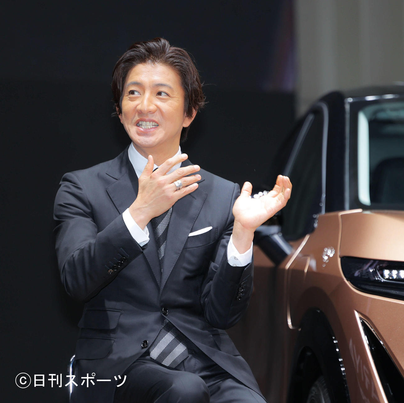 日産「e－4ORCE」新CM発表会でトークに熱が入る木村拓哉（撮影・河田真司）