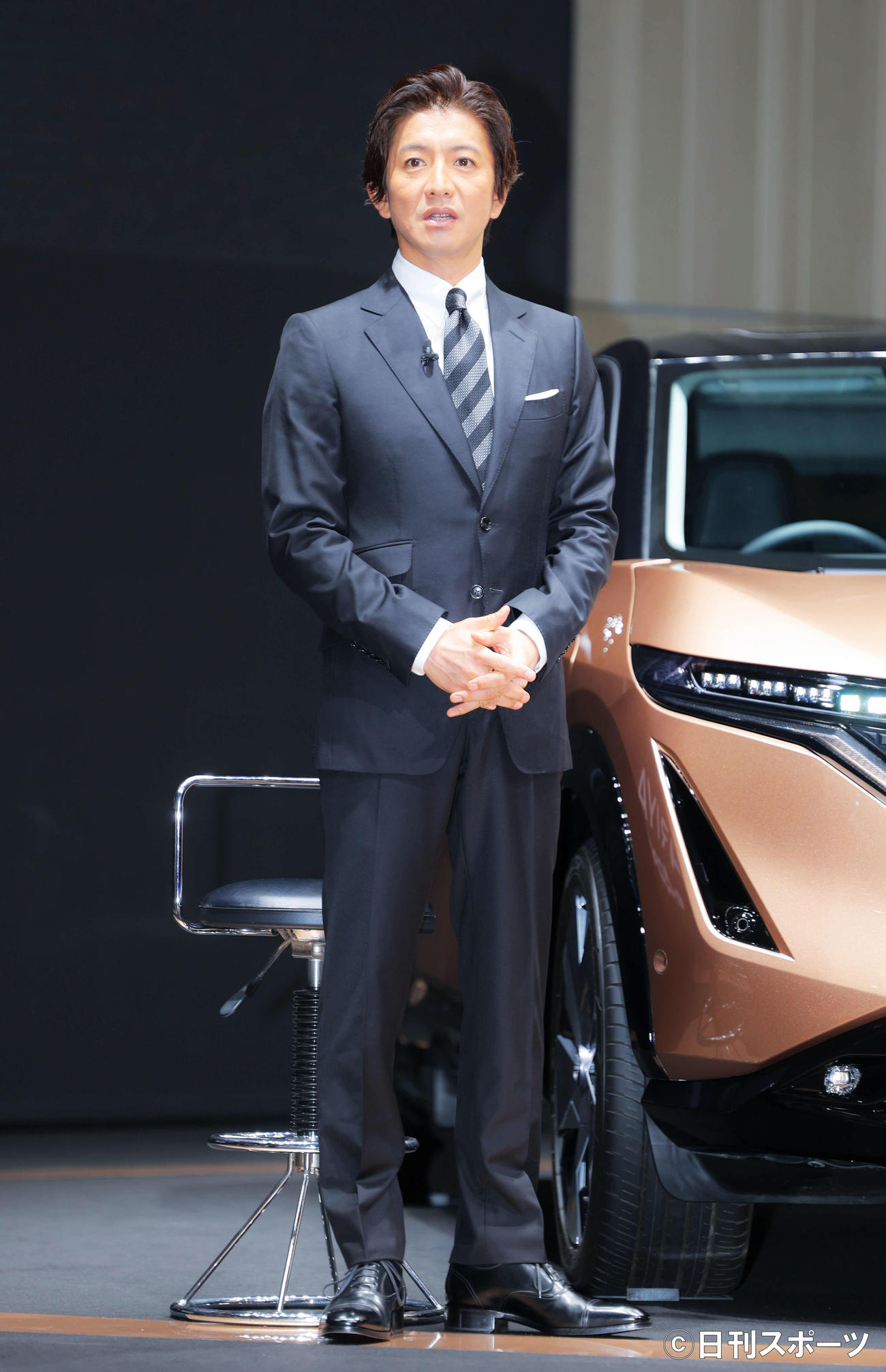 日産「e－4ORCE」新CM発表会に臨む木村拓哉（撮影・河田真司）