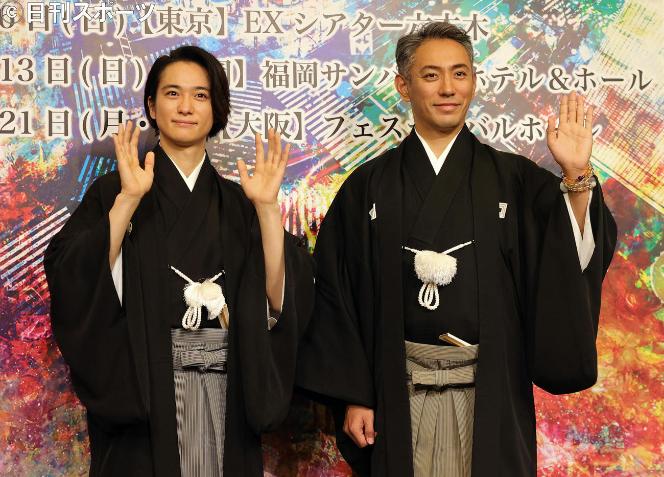 六本木歌舞伎2022の制作発表会見を行ったA．B．C－Z戸塚祥太（左）と市川海老蔵（撮影・野上伸悟）