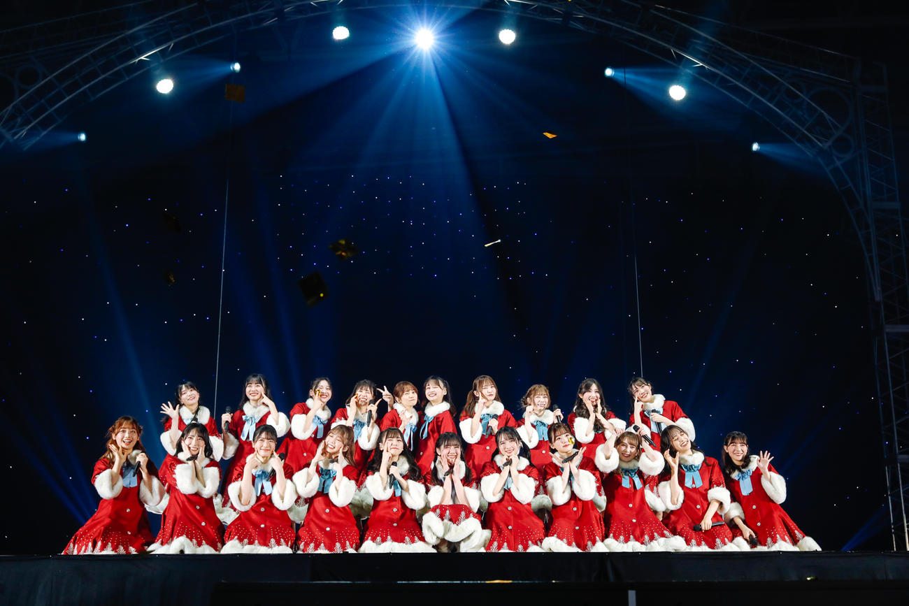 クリスマスライブ「ひなくり2021」を開催した日向坂46　撮影：上山陽介