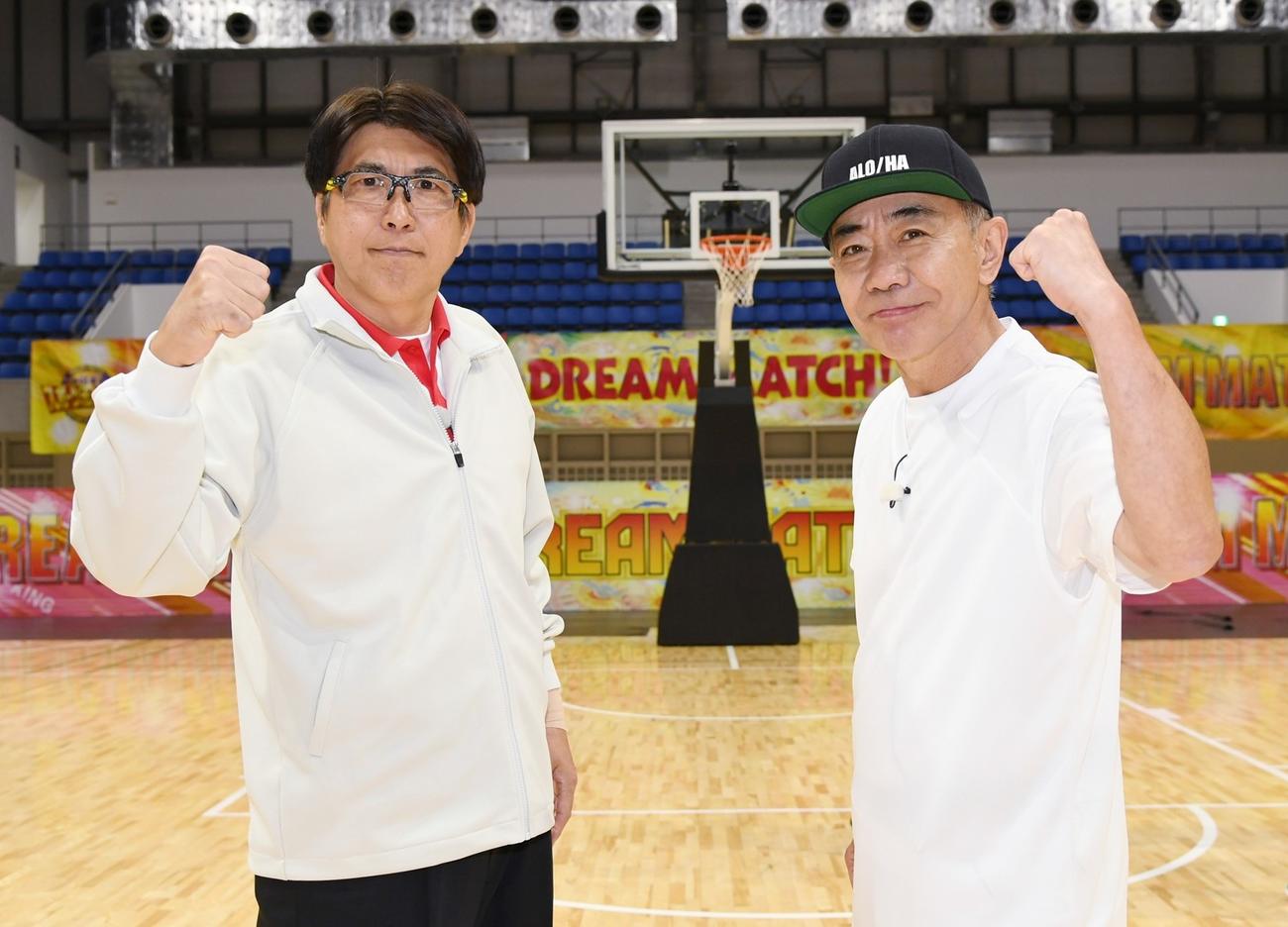 2日放送のテレビ朝日系番組で正月の風物詩となっている「とんねるずのスポーツ王は俺だ！！」を前に意気込みを語った石橋貴明（左）と木梨憲武
