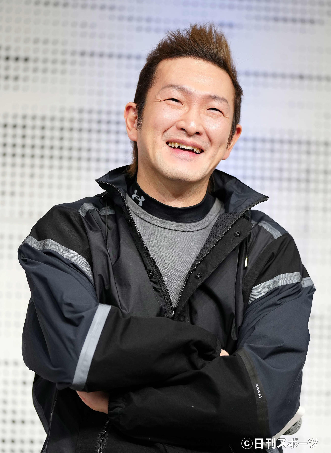 ボートレース2022年新CM記者発表会で笑顔を見せる中村獅童（撮影・江口和貴）