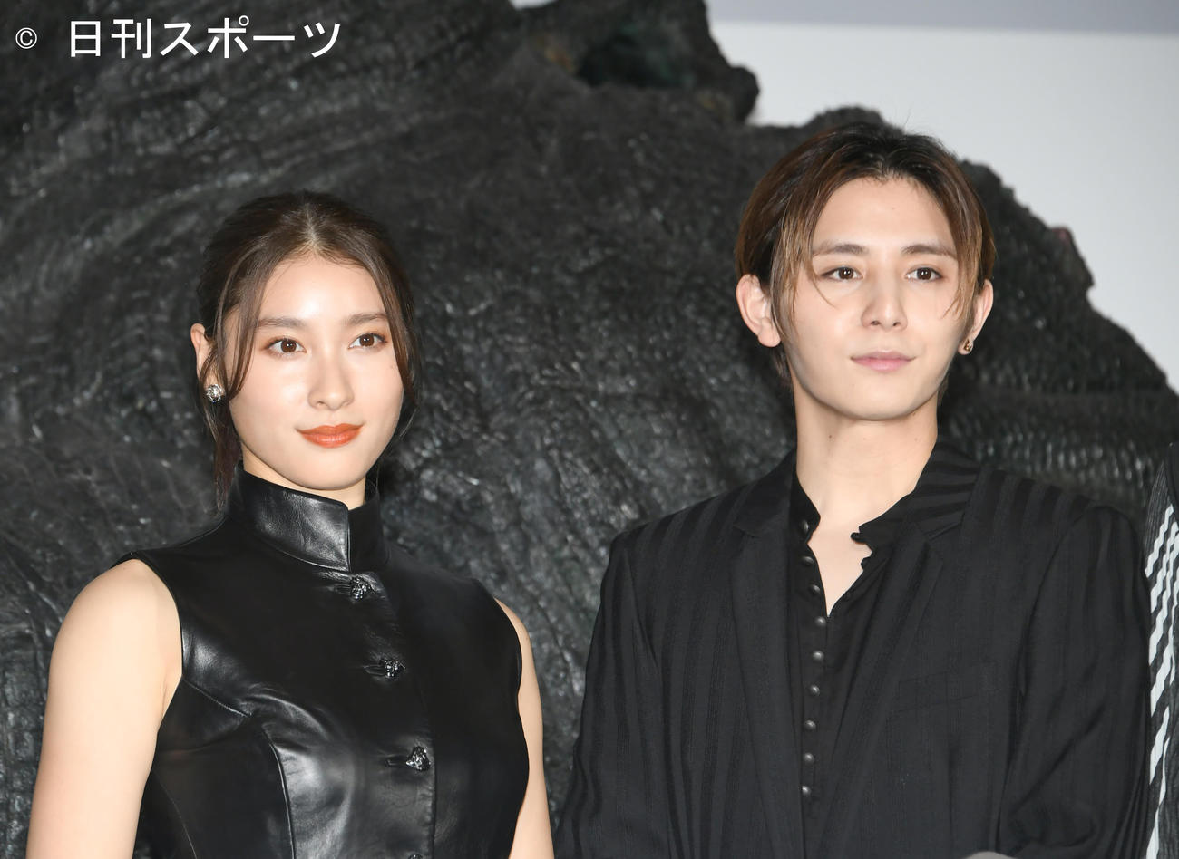 映画「大怪獣のあとしまつ」完成試写会で、土屋太鳳と主演のHey！Say！JUMPの山田涼介