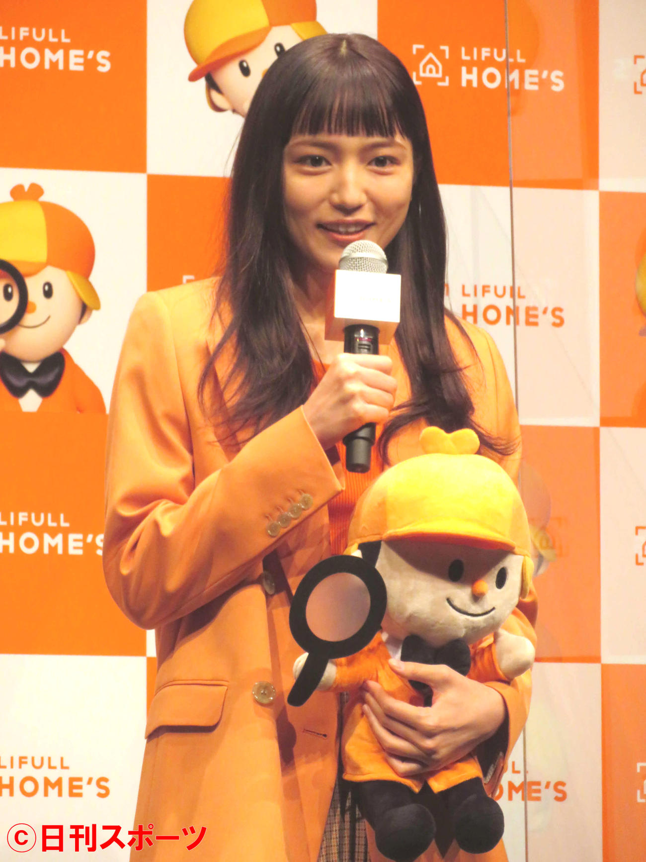 LIFULL HOME'S新CM発表会に登壇した川口春奈（撮影・村上幸将）