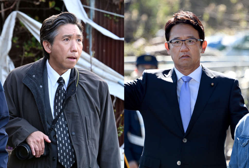 TBS系ドラマ、日曜劇場「DCU」第2話にゲスト出演する梶原善（左）、古田敦也氏（C）TBS