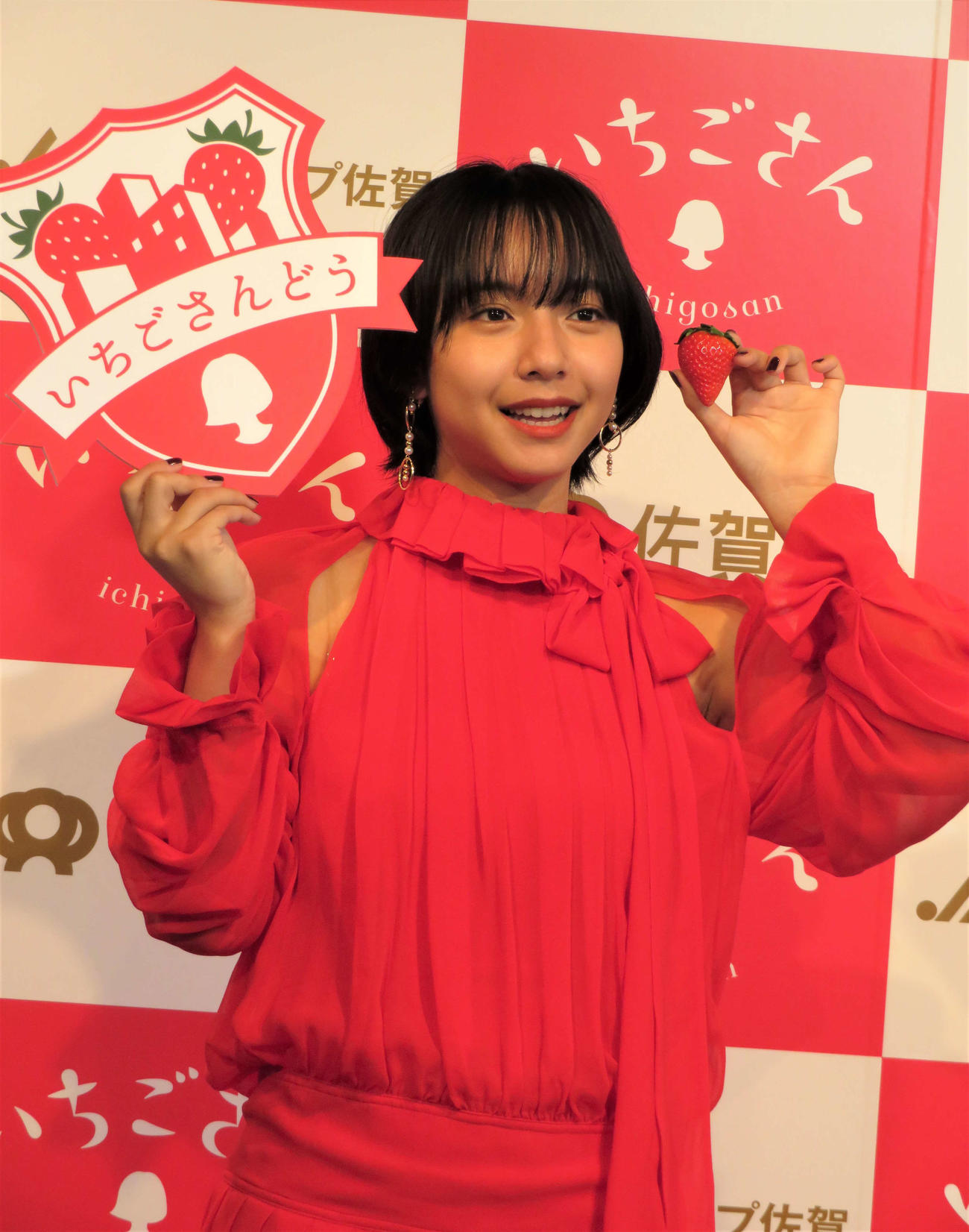 「いちごさんどう発表会」に登壇した山之内すず（撮影・三須佳夏）