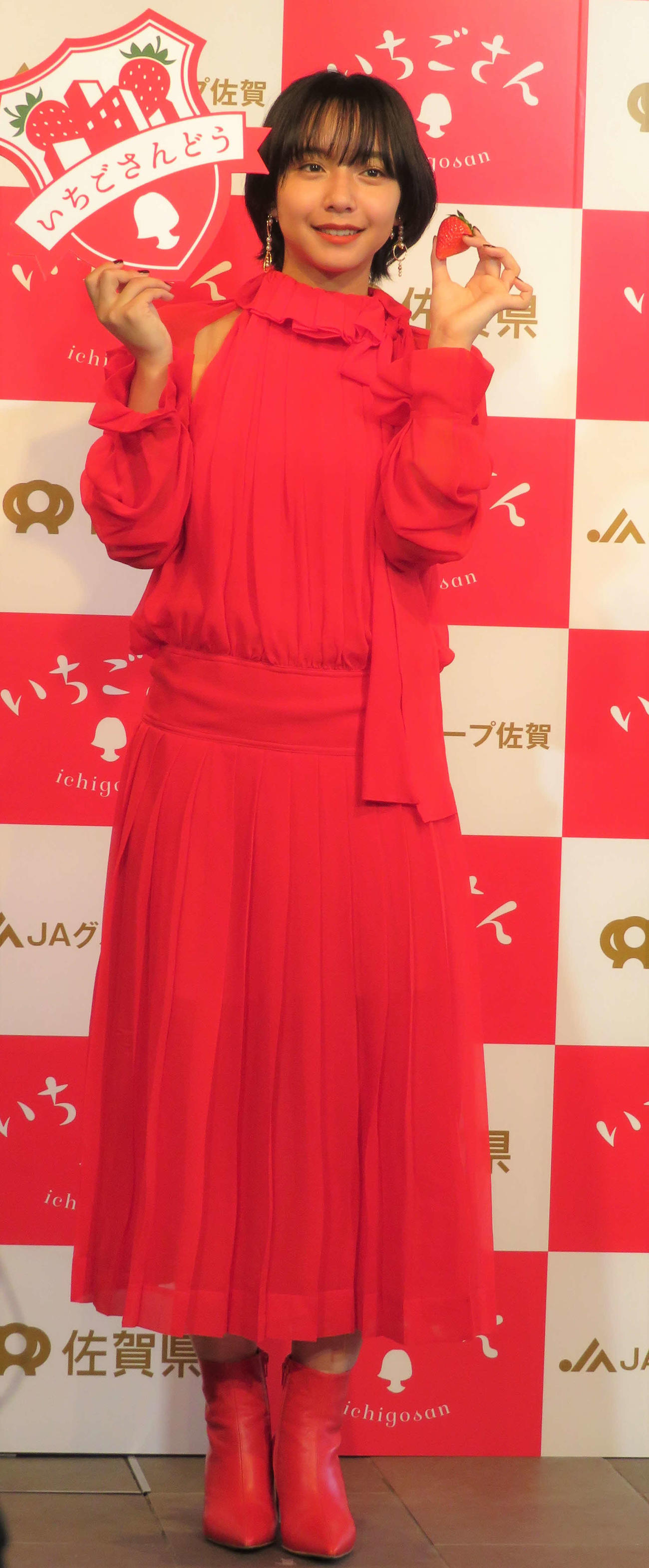 「いちごさんどう発表会」に登壇した山之内すず（撮影・三須佳夏）
