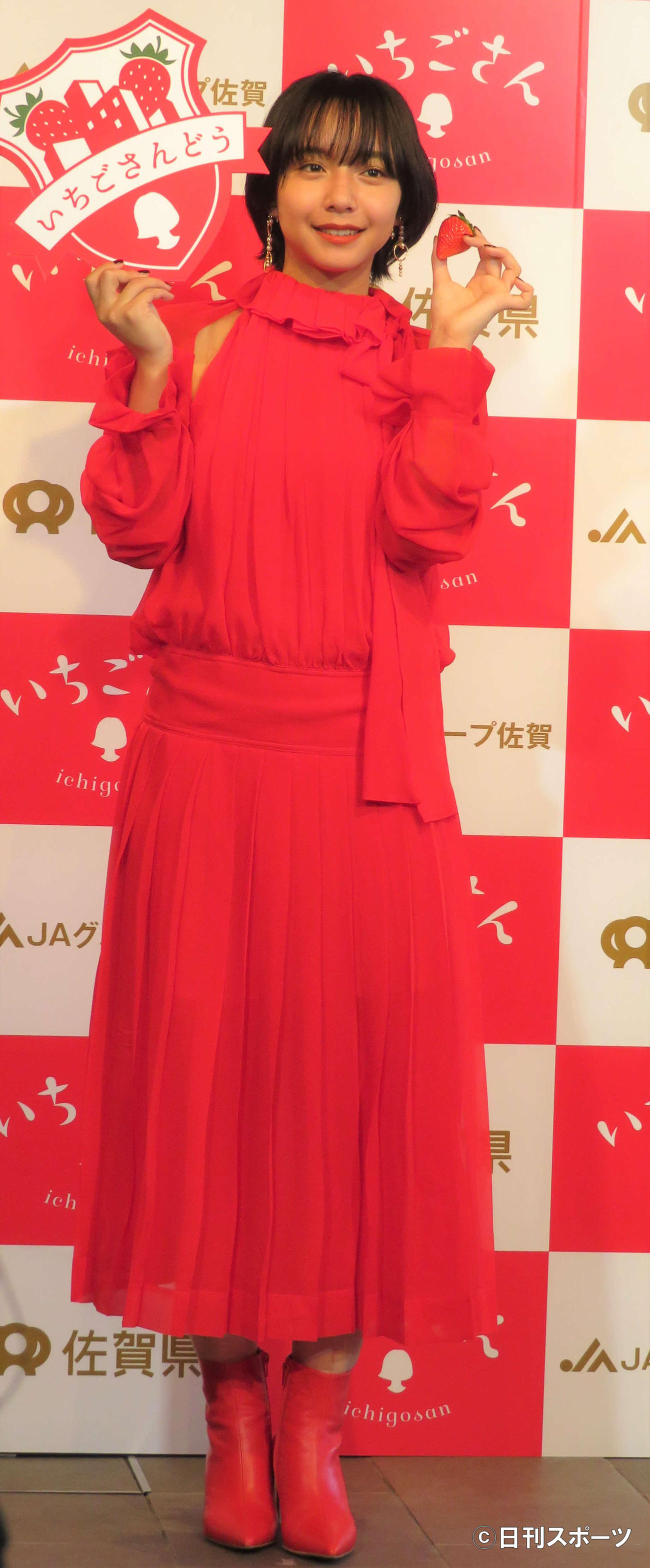 「いちごさんどう発表会」に登壇した山之内すず（撮影・三須佳夏）