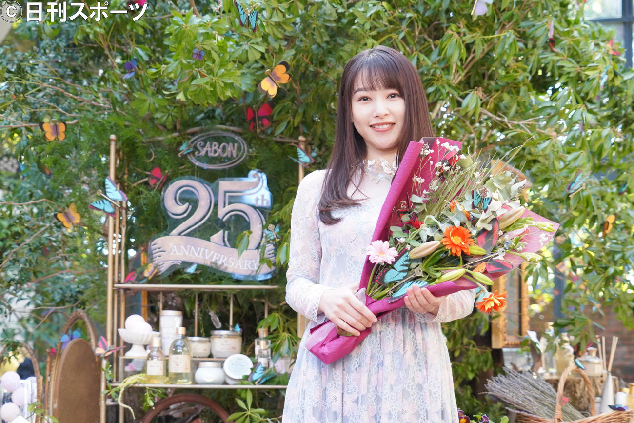 コスメブランドのSABONジャパンアンバサダー就任記者会見に出席した桜井日奈子（撮影・佐藤成）