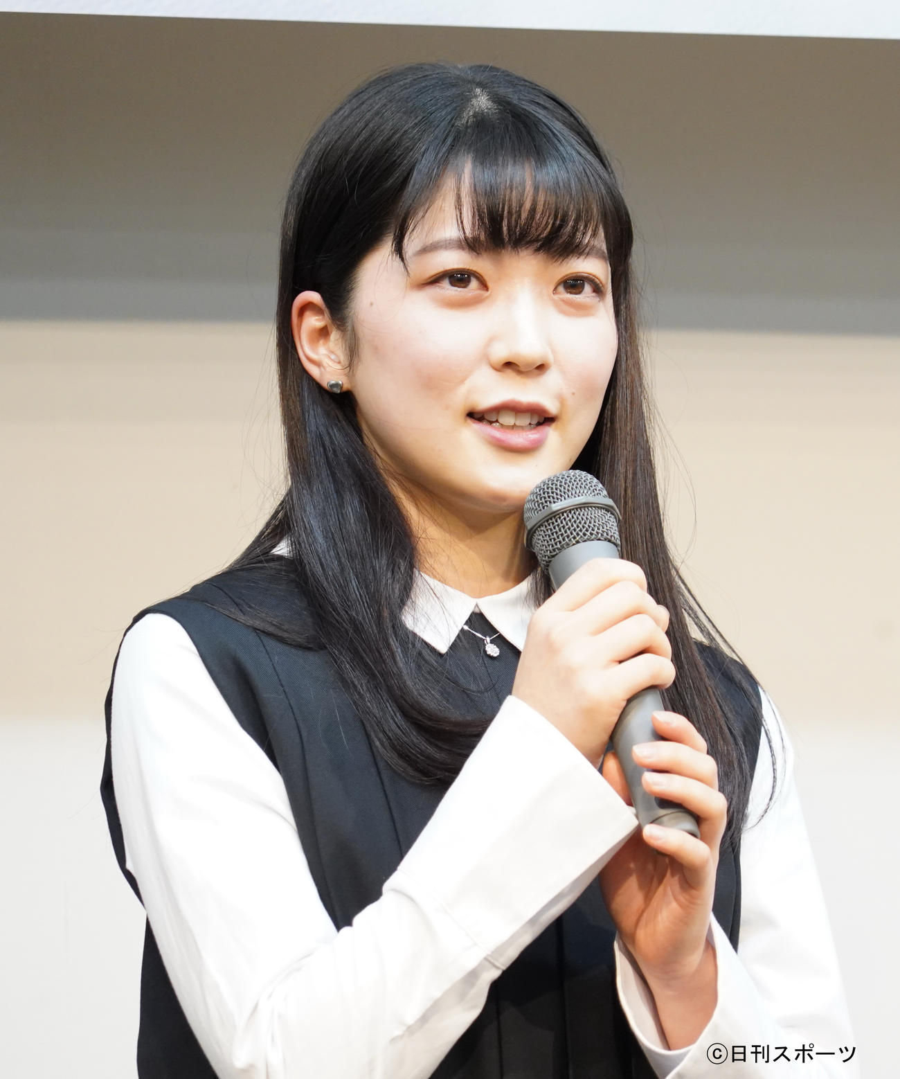 映画「わが青春つきるとも－伊藤千代子の生涯－」製作発表会見に出席した井上百合子（撮影・佐藤成）
