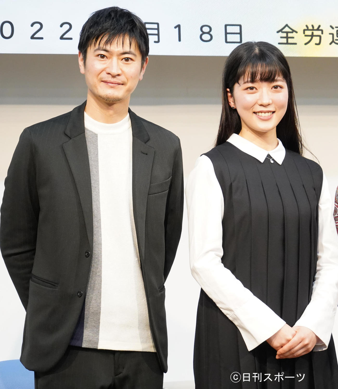 映画「わが青春つきるとも－伊藤千代子の生涯－」製作発表会見に出席した窪塚俊介（左）と井上百合子（撮影・佐藤成）
