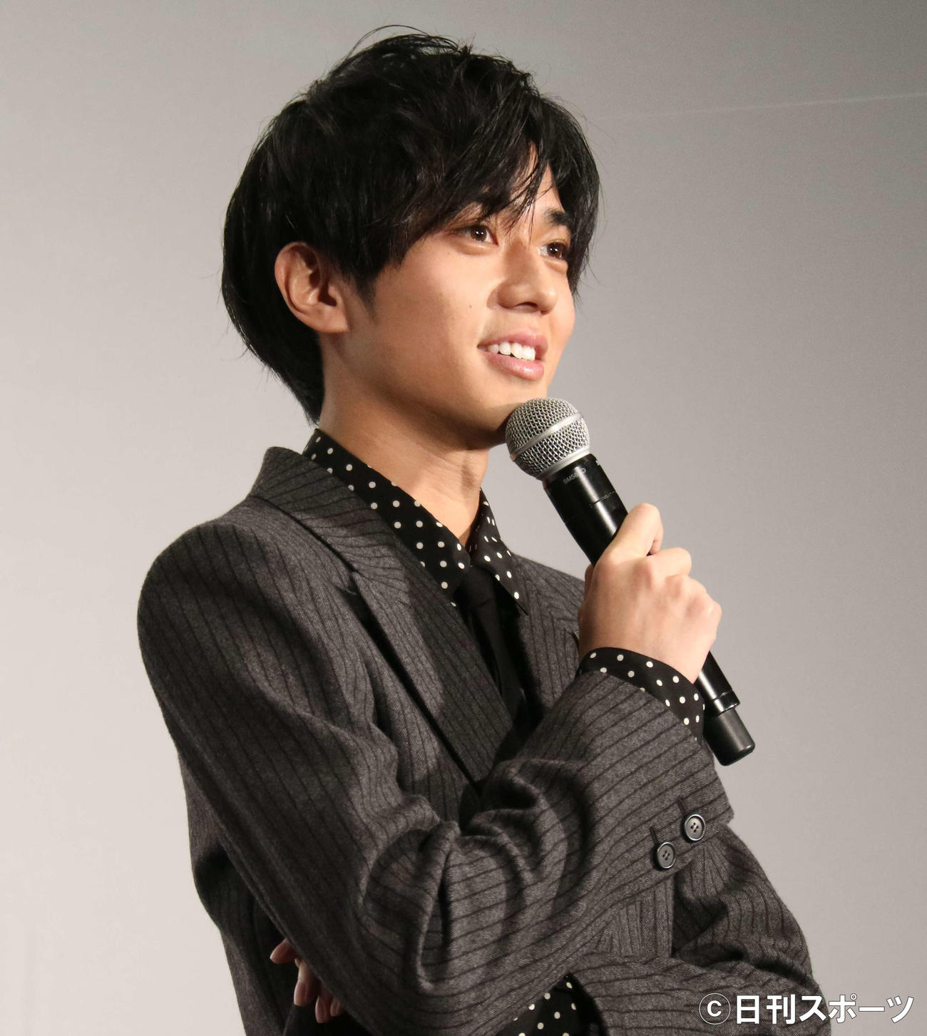 映画「真夜中乙女戦争」の公開記念舞台あいさつに出席した永瀬廉（撮影・小林千穂）