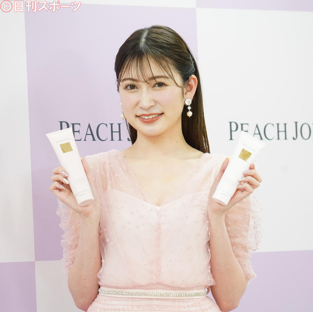 下着ブランド「PEACH JOHN」の新ミューズに就任した吉田朱里（撮影・佐藤成）